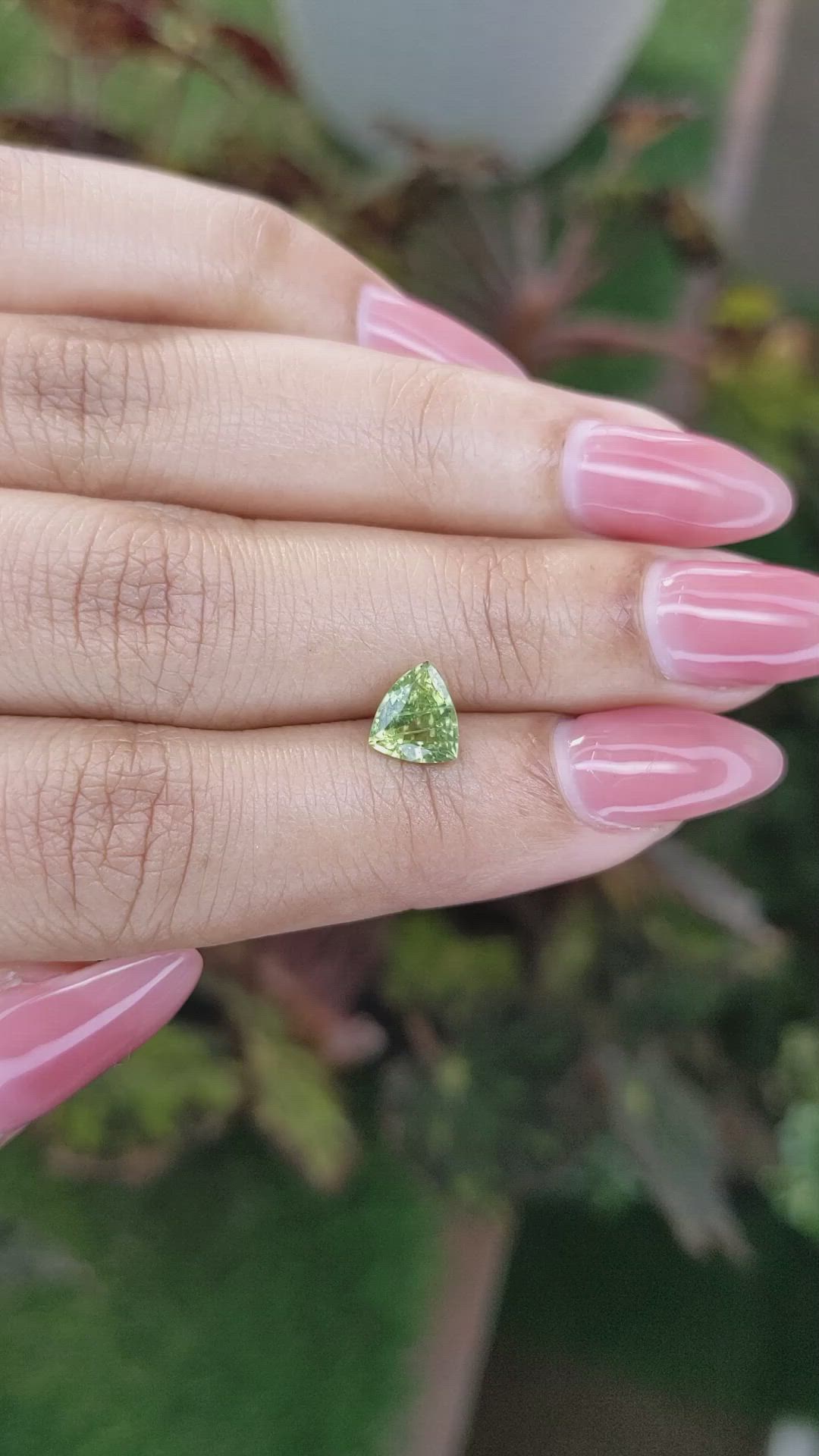 1.21 Ct. Yellowish Green Sapphire from Madagascar Size Video