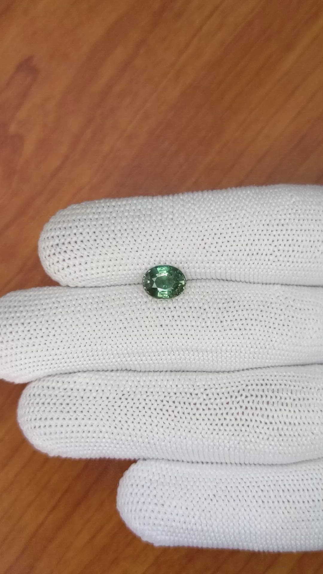 1.63 Ct. Bluish Green Sapphire from Madagascar Size Video