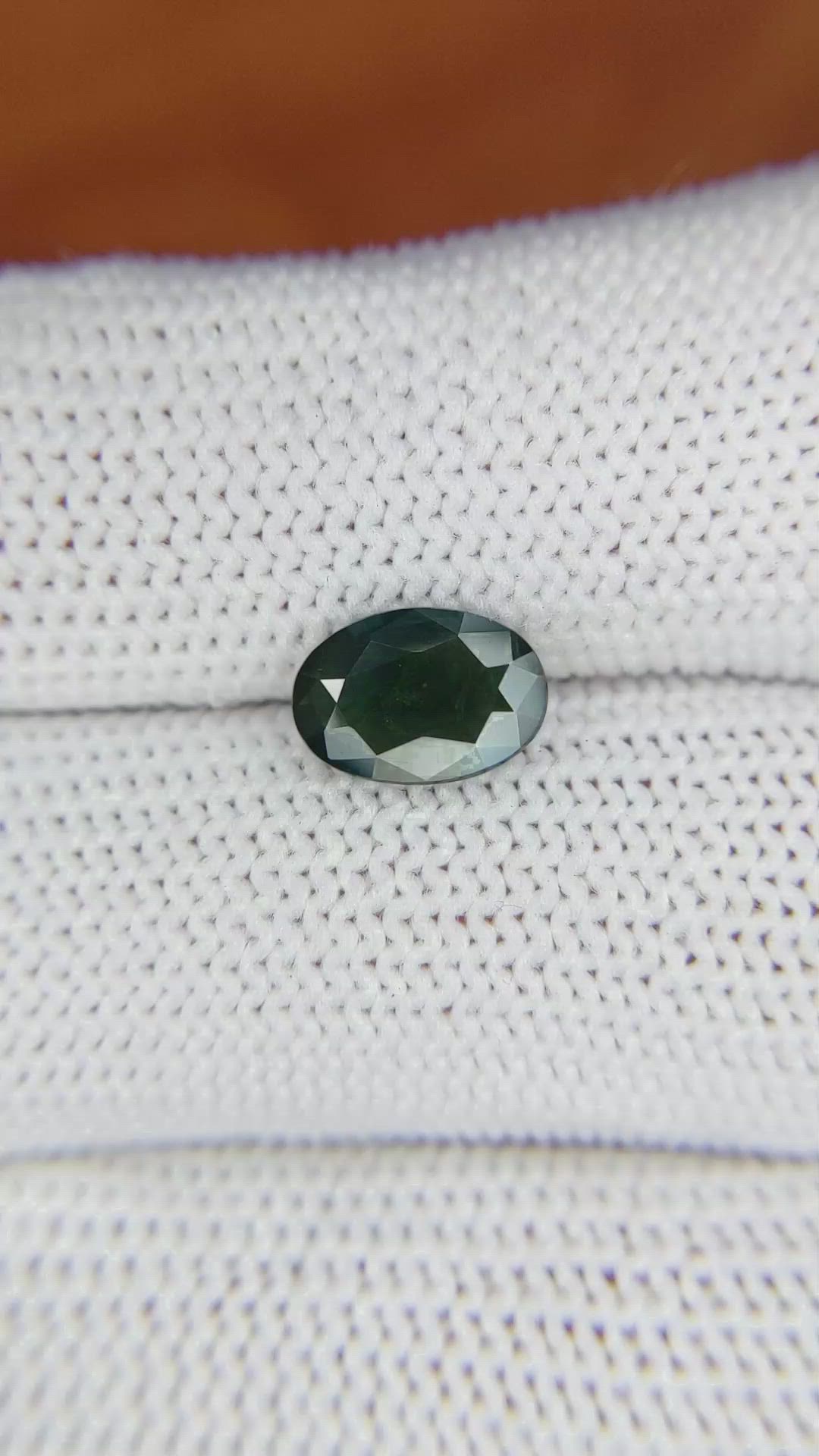 1.58 Ct. Bluish Green Sapphire from Madagascar Size Video