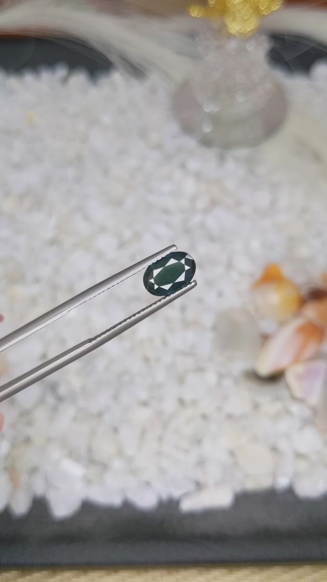 1.58 Ct. Bluish Green Sapphire from Madagascar Size Video