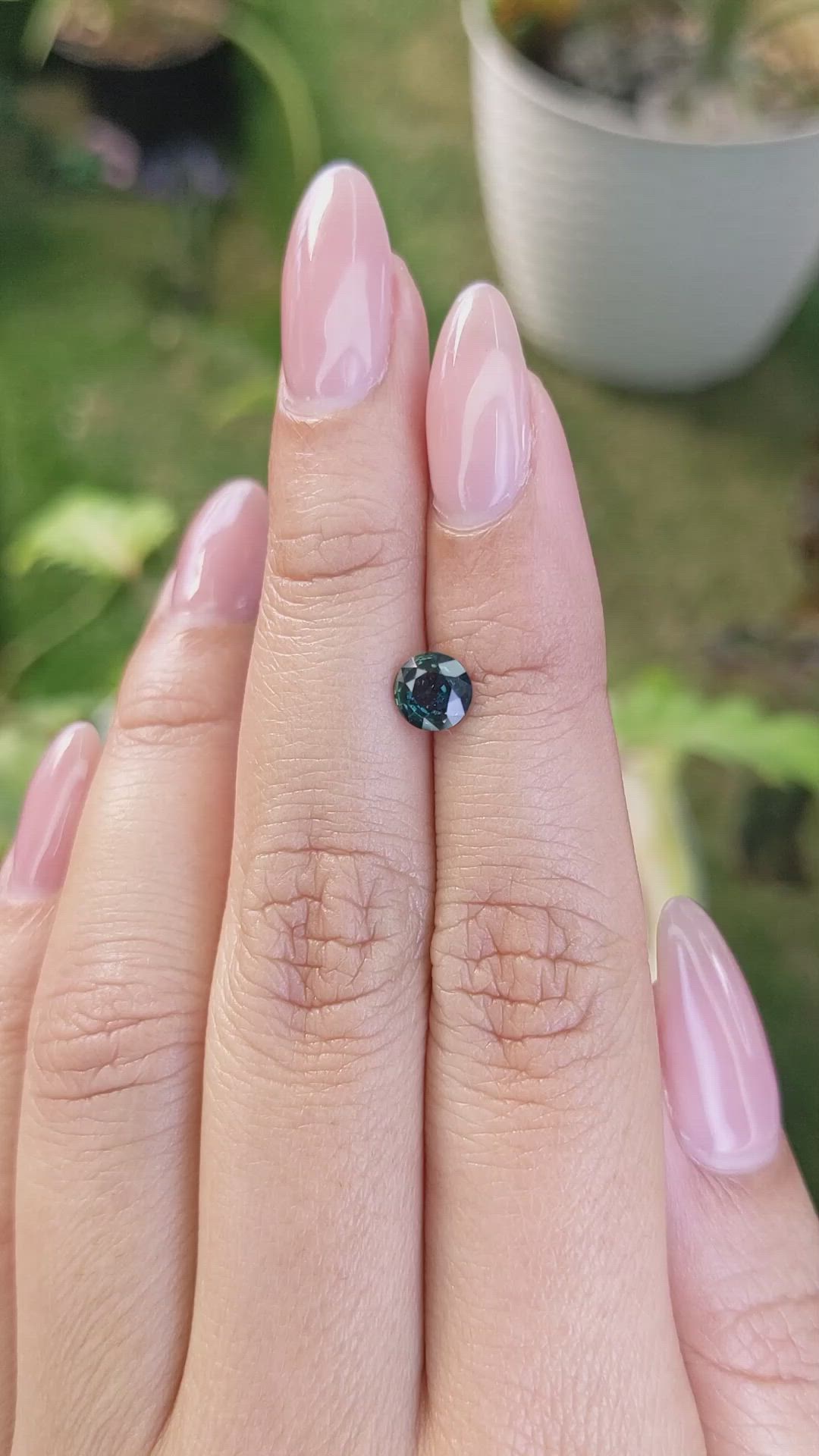 0.79 Ct. Greenish Blue Sapphire from Madagascar Size Video