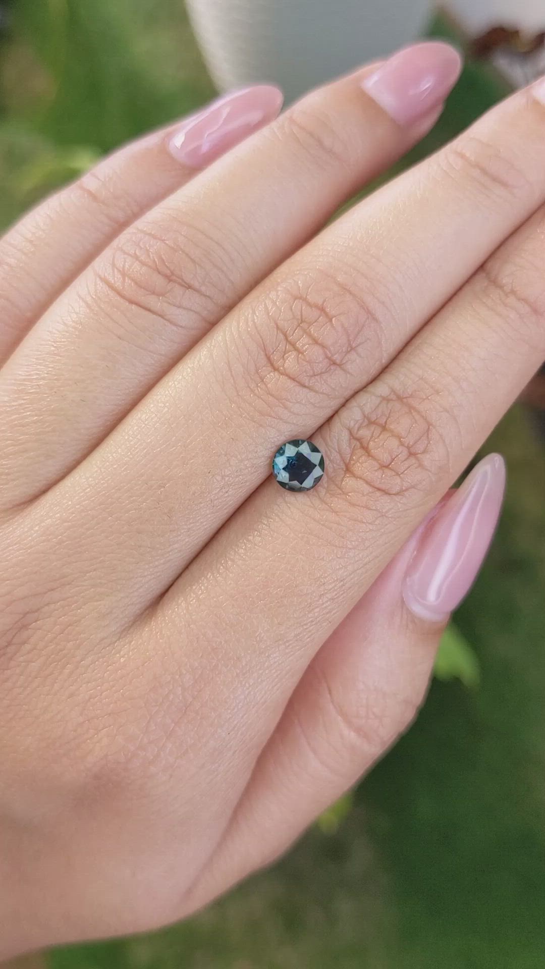 0.79 Ct. Greenish Blue Sapphire from Madagascar Size Video