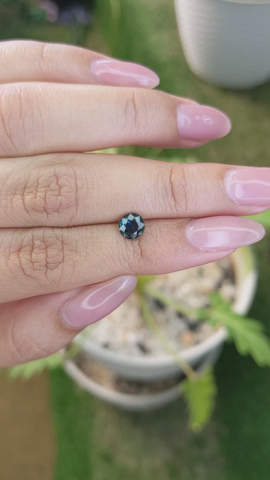 0.79 Ct. Greenish Blue Sapphire from Madagascar Size Video
