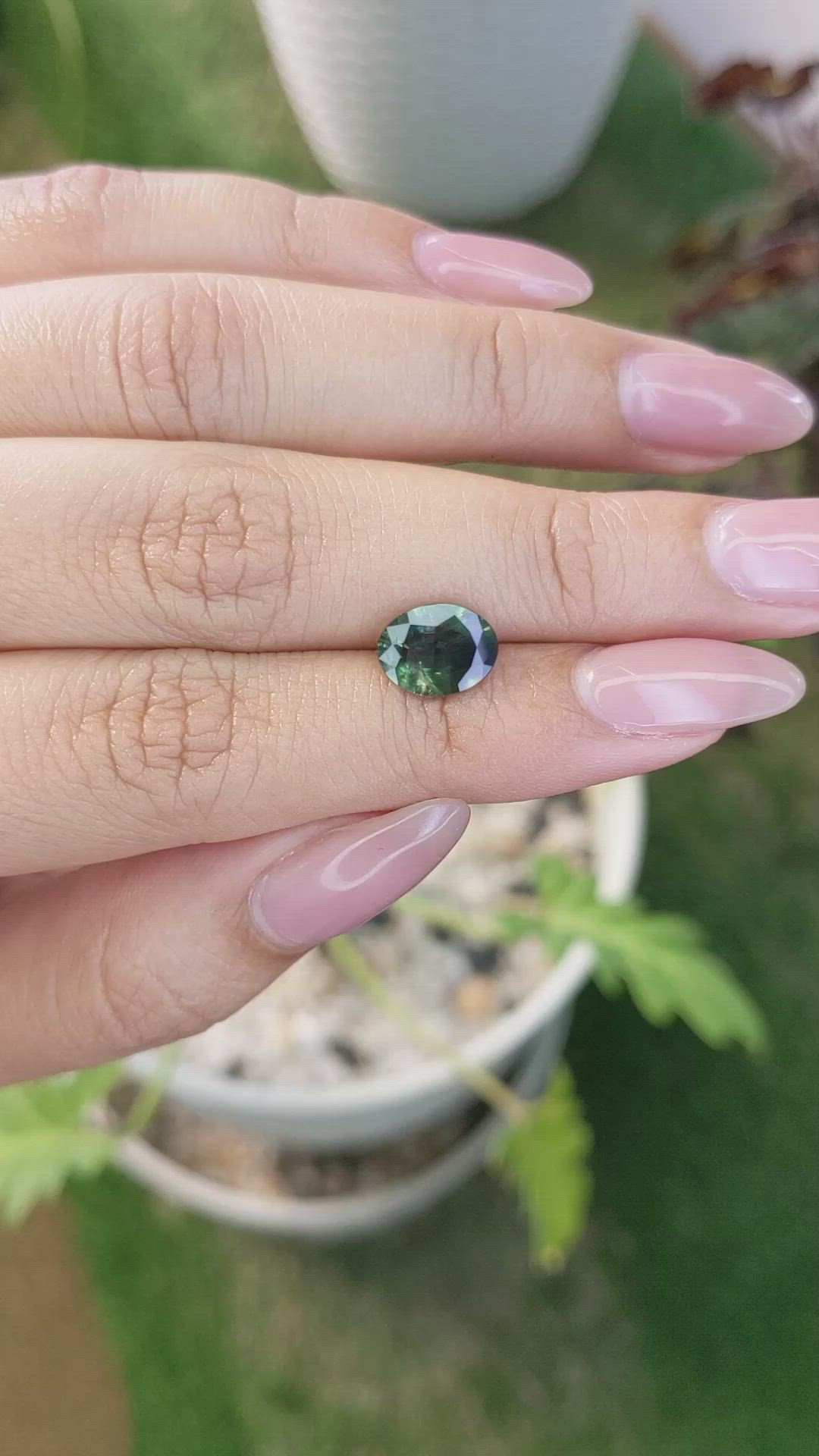 2.14 Ct. Bluish Green Sapphire from Madagascar Size Video