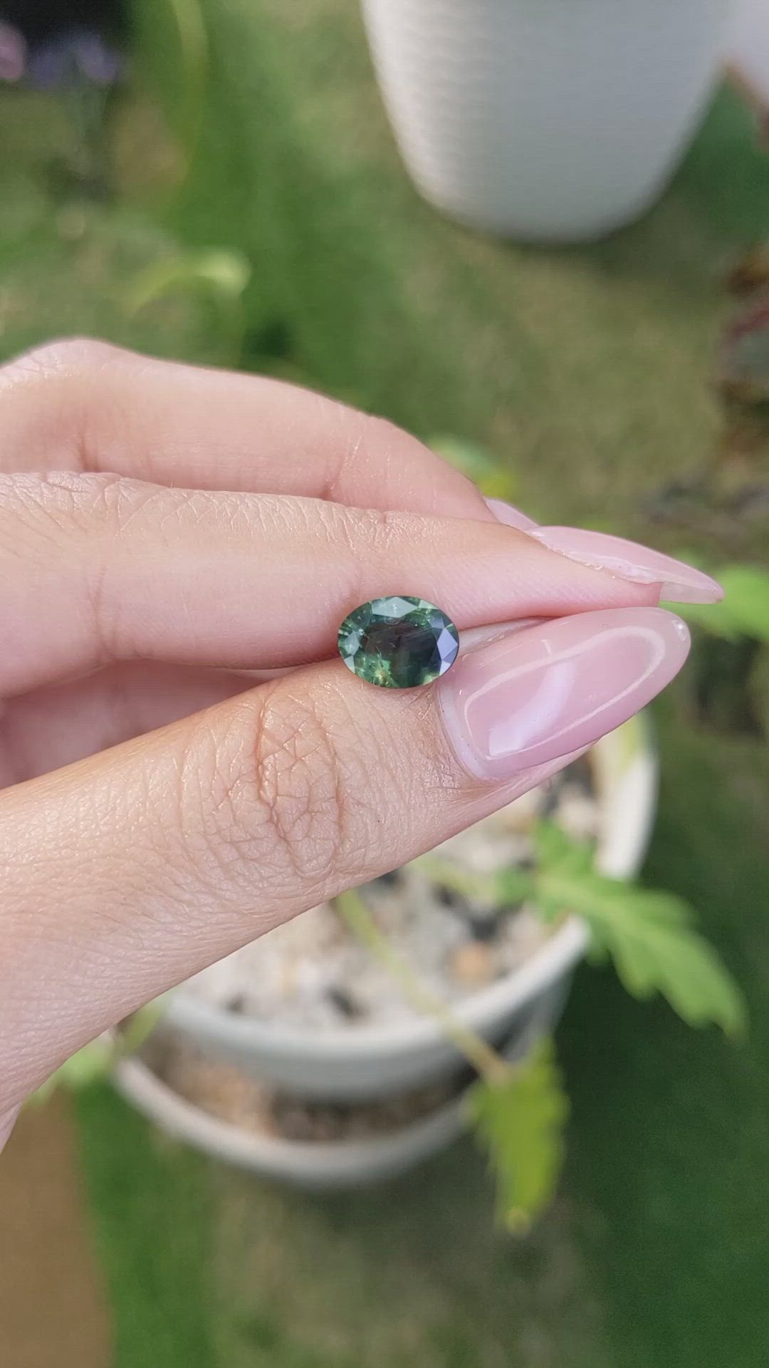 2.14 Ct. Bluish Green Sapphire from Madagascar Size Video