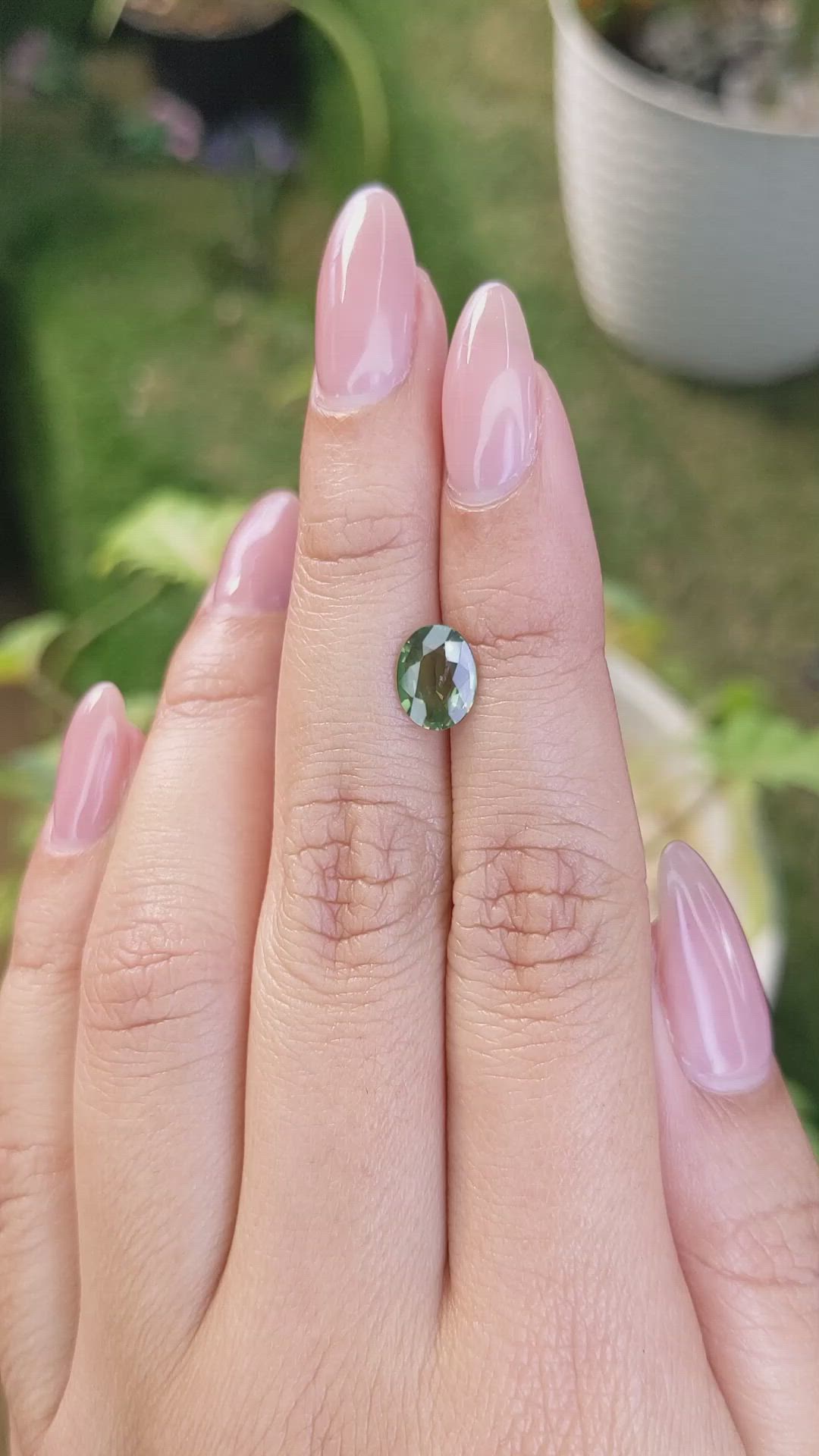 1.48 Ct. Green Sapphire from Madagascar Size Video