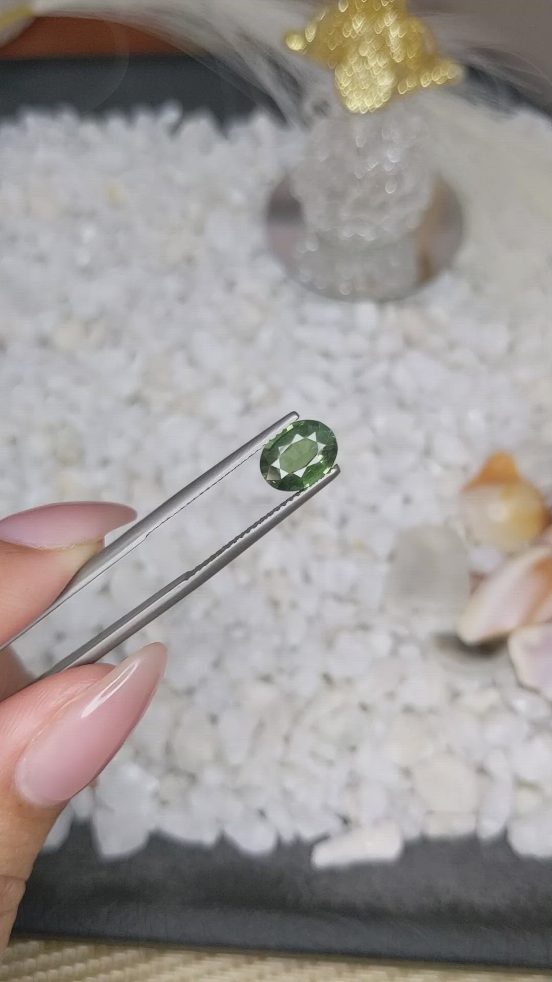 1.48 Ct. Green Sapphire from Madagascar Size Video