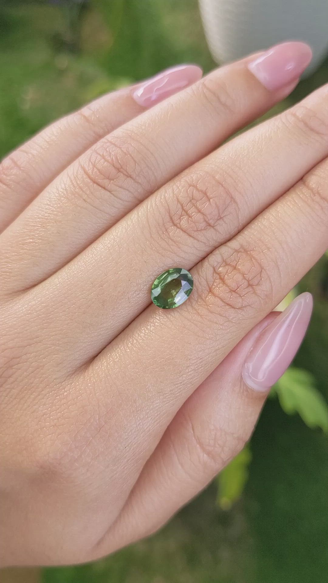 1.48 Ct. Green Sapphire from Madagascar Size Video