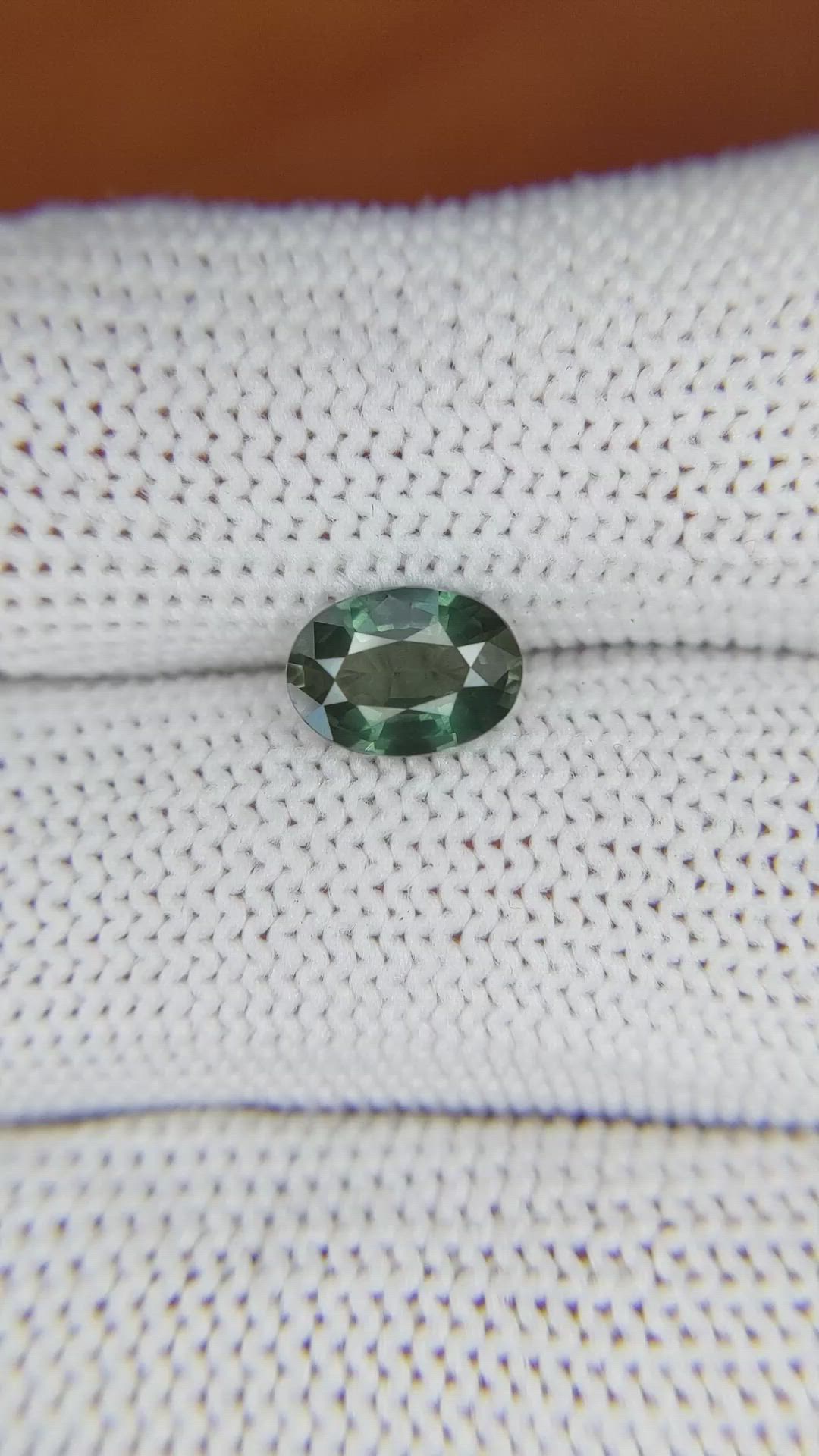 1.41 Ct. Bluish Green Sapphire from Madagascar Size Video