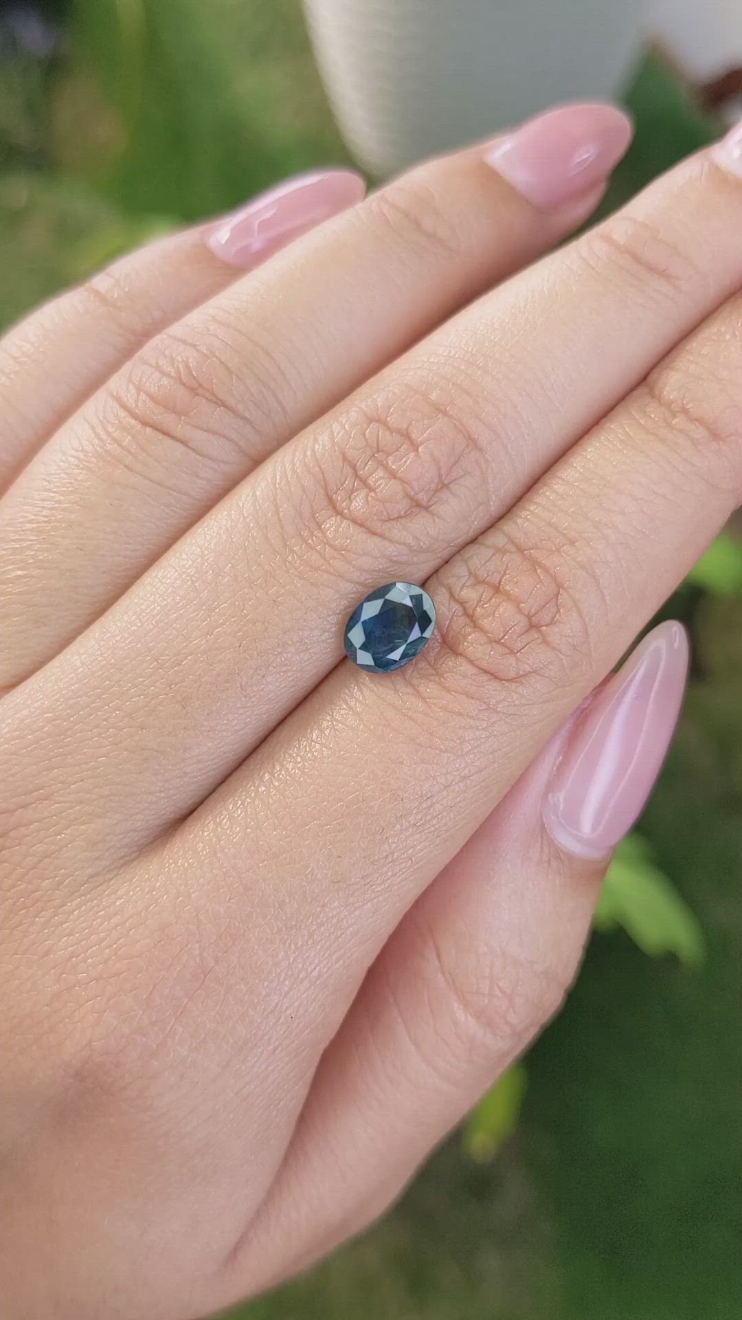 1.76 Ct. Greenish Blue Sapphire from Madagascar Size Video