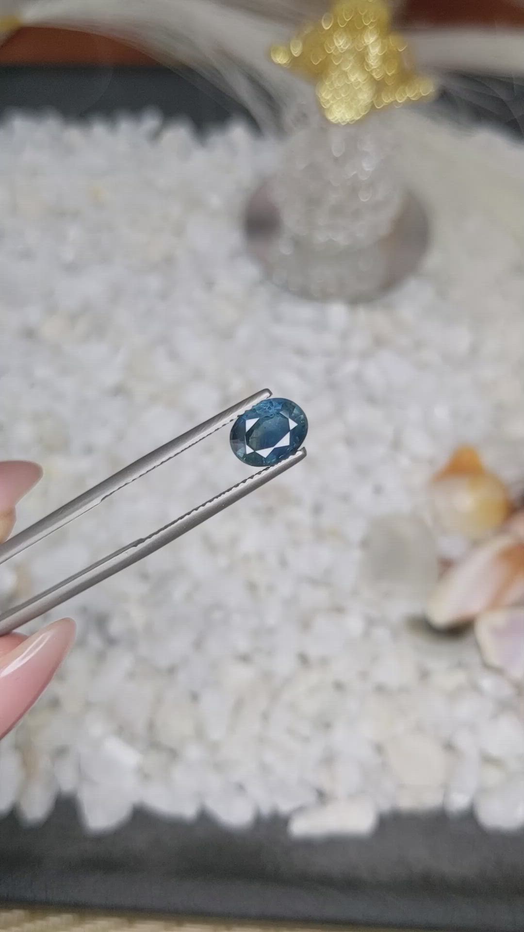 1.76 Ct. Greenish Blue Sapphire from Madagascar Size Video
