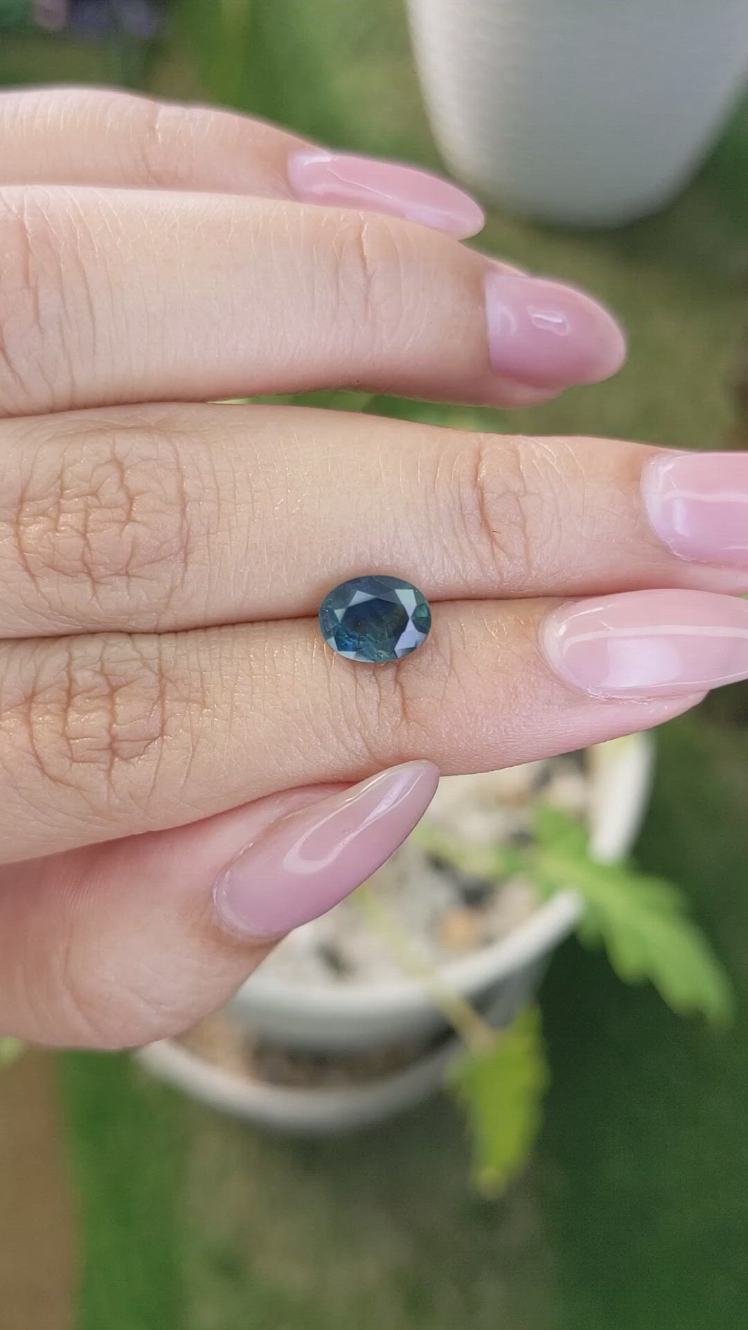 1.76 Ct. Greenish Blue Sapphire from Madagascar Size Video