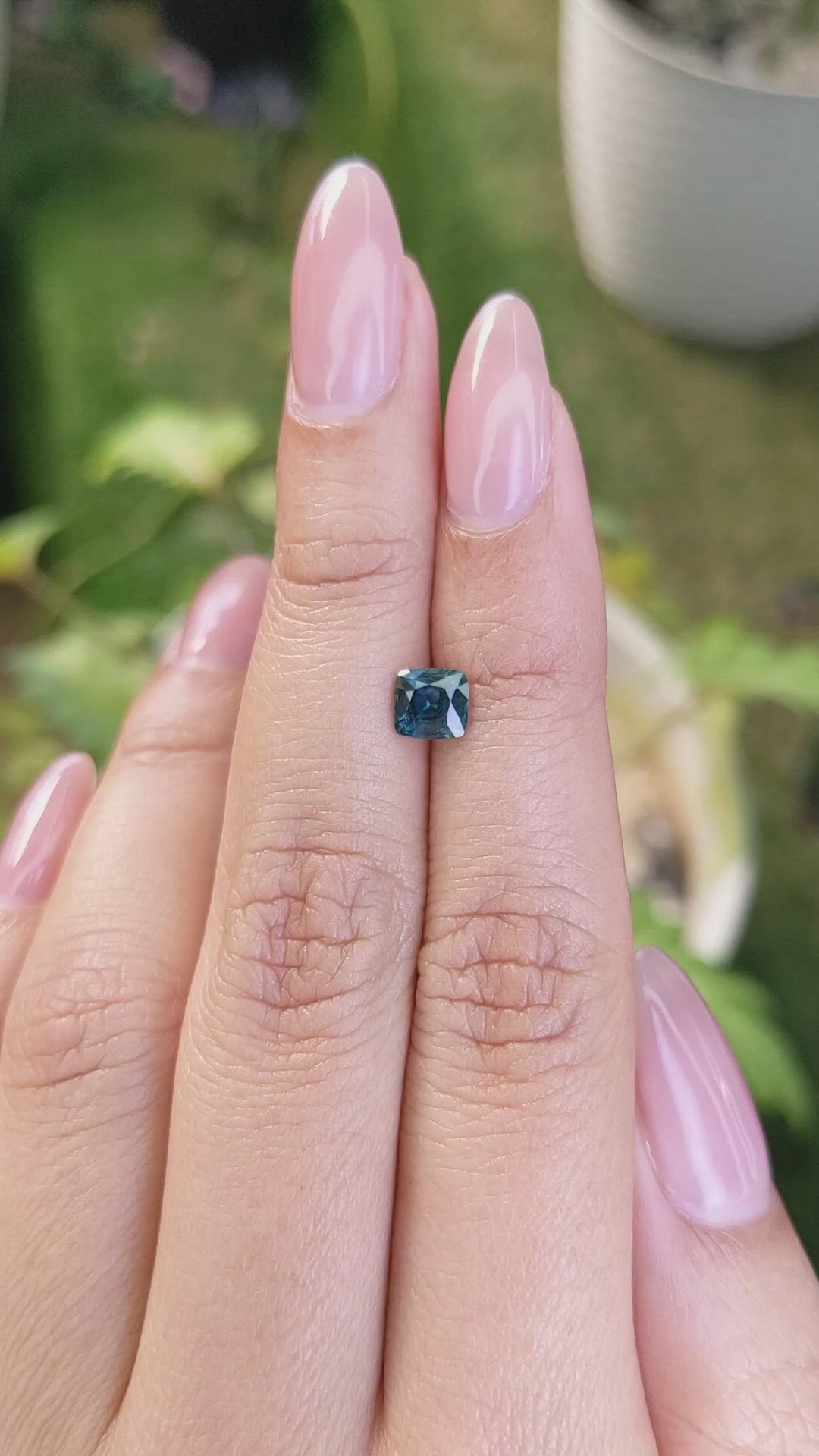 0.91 Ct. Greenish Blue Sapphire from Madagascar Size Video