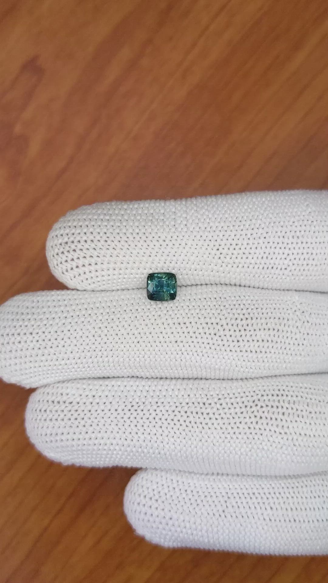 0.91 Ct. Greenish Blue Sapphire from Madagascar Size Video