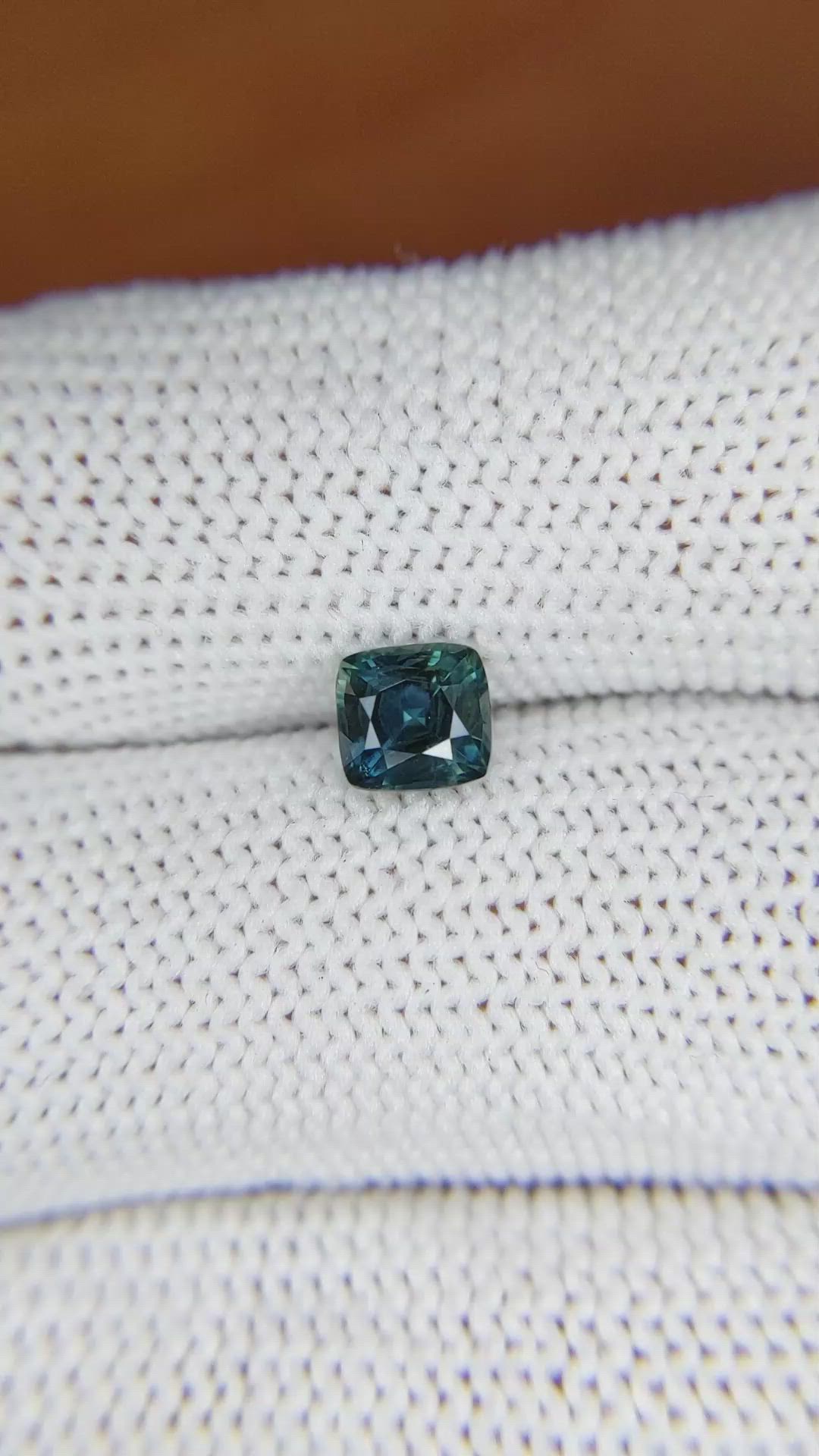 0.91 Ct. Greenish Blue Sapphire from Madagascar Size Video