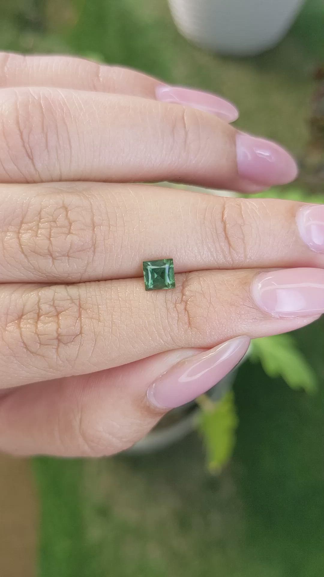0.77 Ct. Green Sapphire from Madagascar Size Video