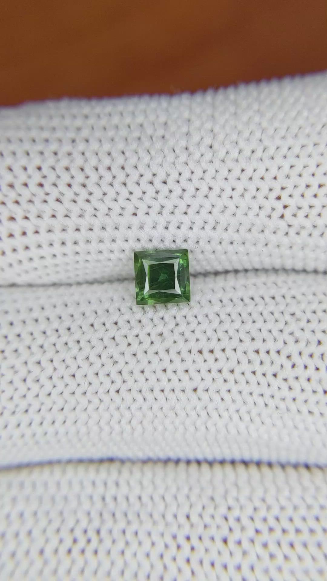 0.77 Ct. Green Sapphire from Madagascar Size Video