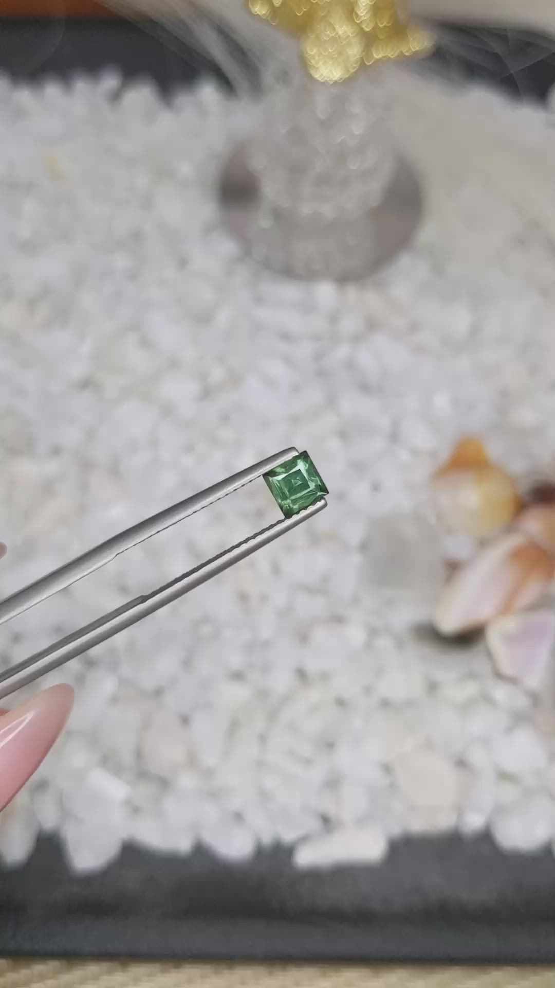 0.77 Ct. Green Sapphire from Madagascar Size Video