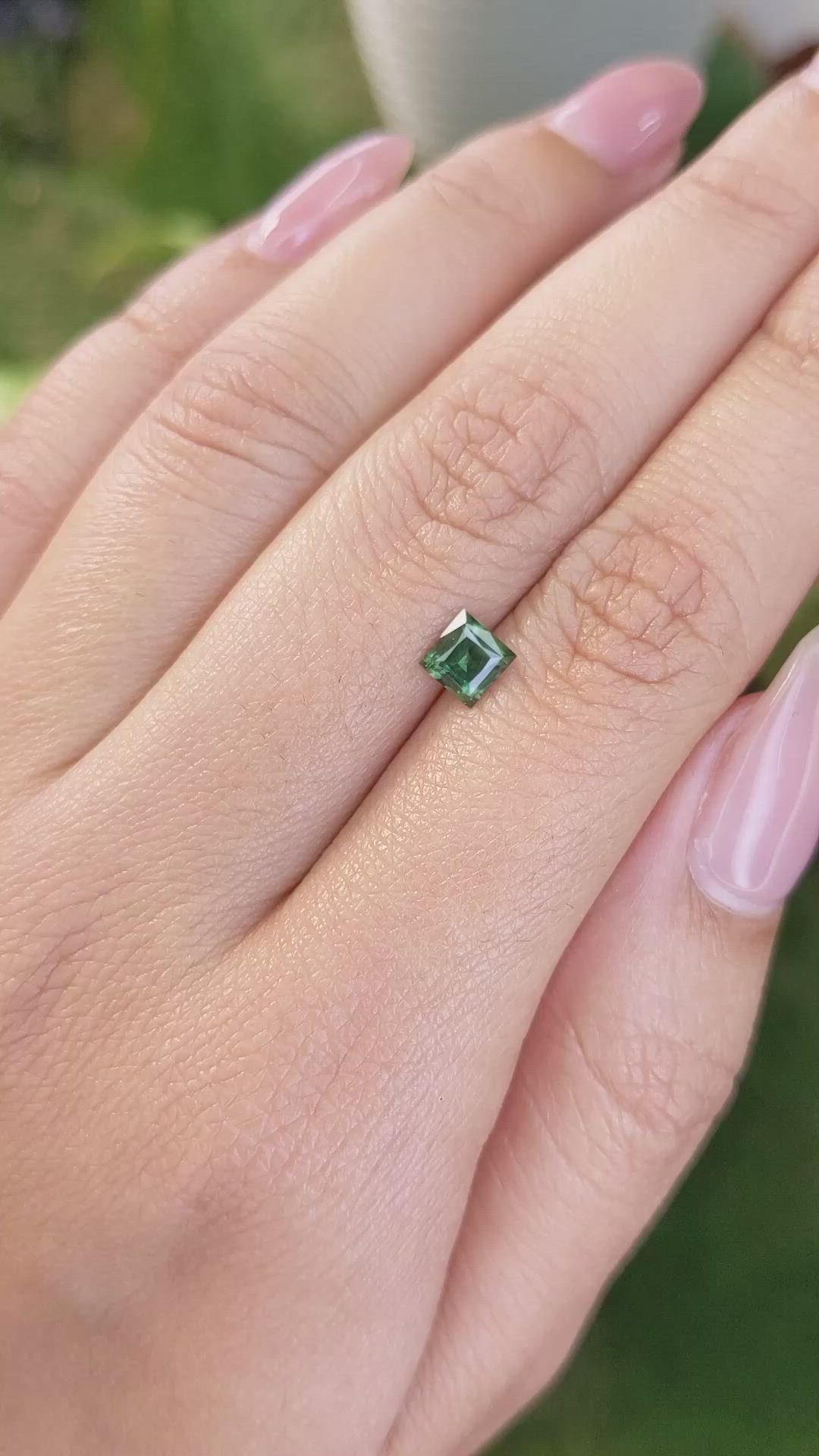 0.77 Ct. Green Sapphire from Madagascar Size Video
