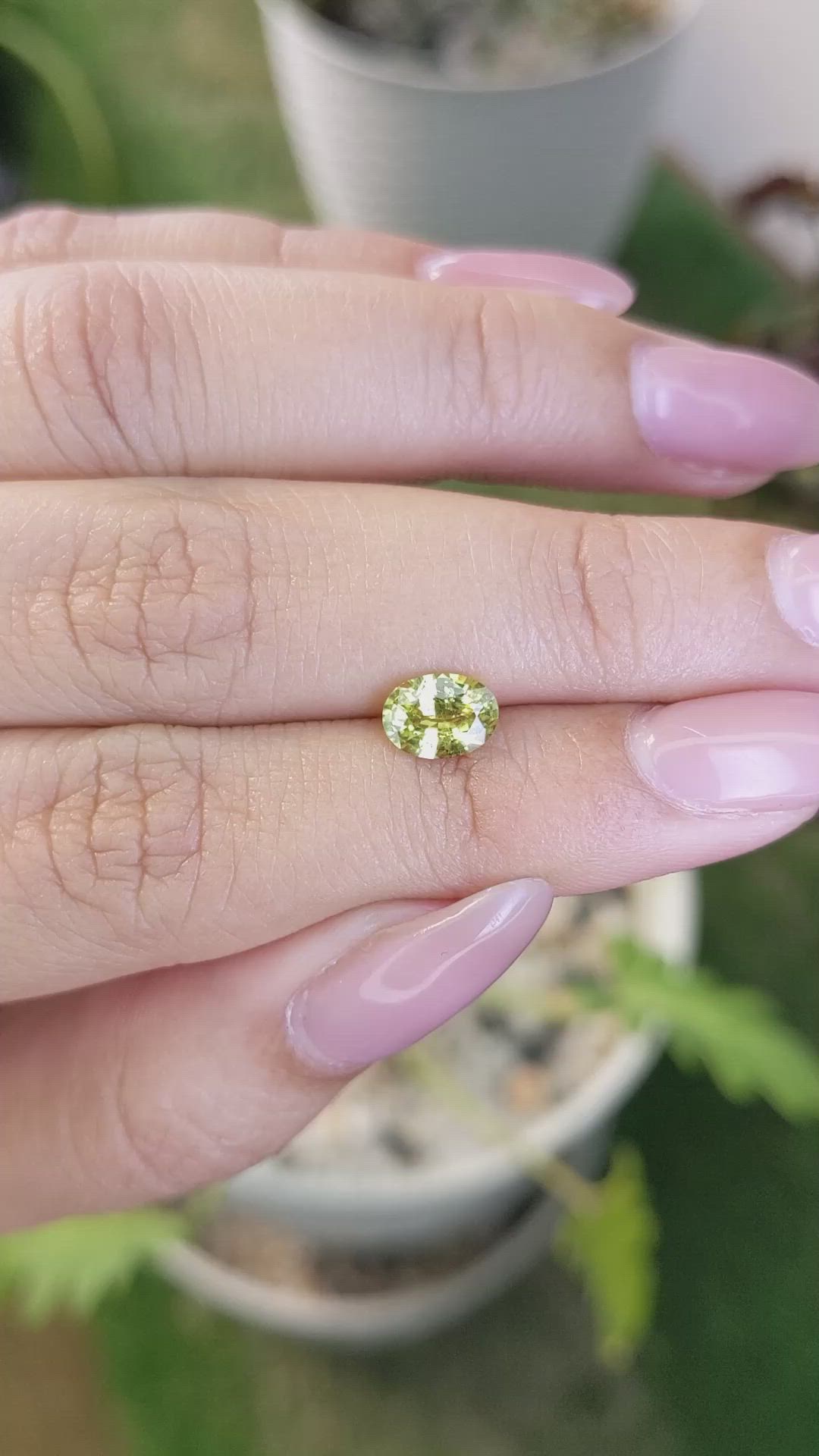 1.10 Ct. Greenish Yellow Sapphire from Madagascar Size Video