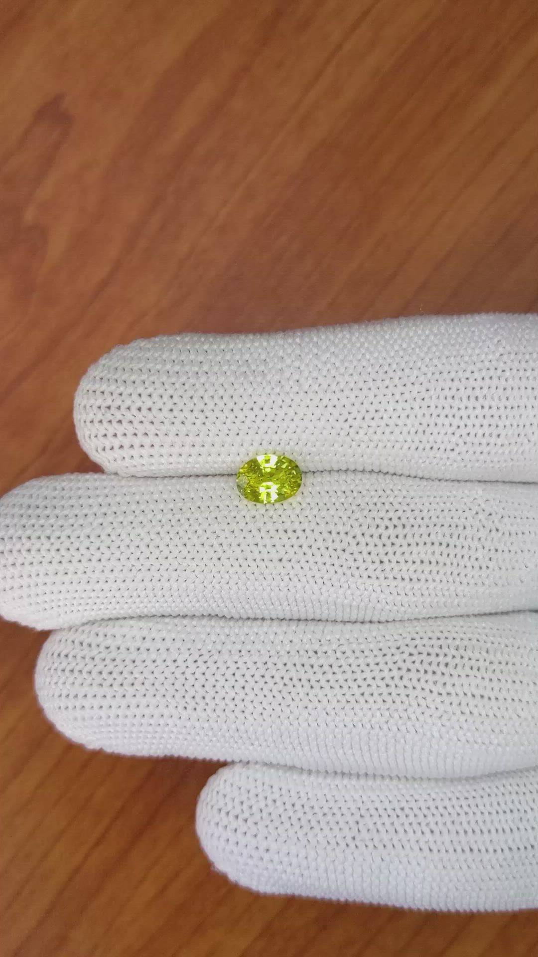 1.10 Ct. Greenish Yellow Sapphire from Madagascar Size Video
