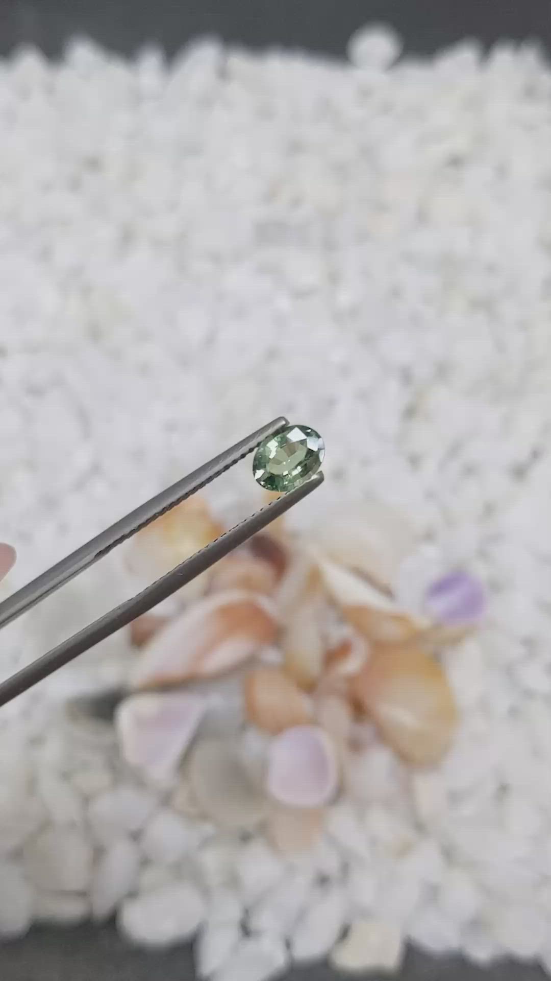 0.72 Ct. Bluish Green Sapphire from Madagascar Size Video