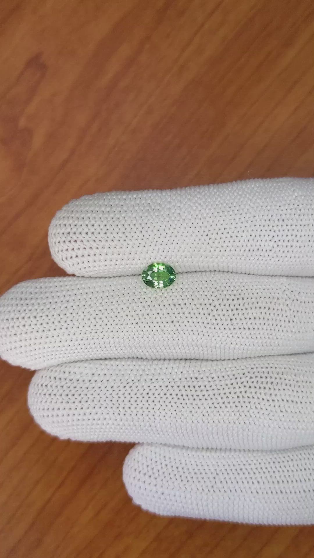 0.72 Ct. Bluish Green Sapphire from Madagascar Size Video