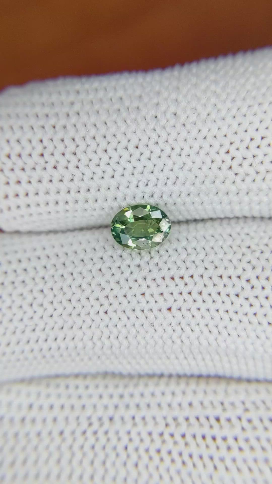 0.72 Ct. Bluish Green Sapphire from Madagascar Size Video
