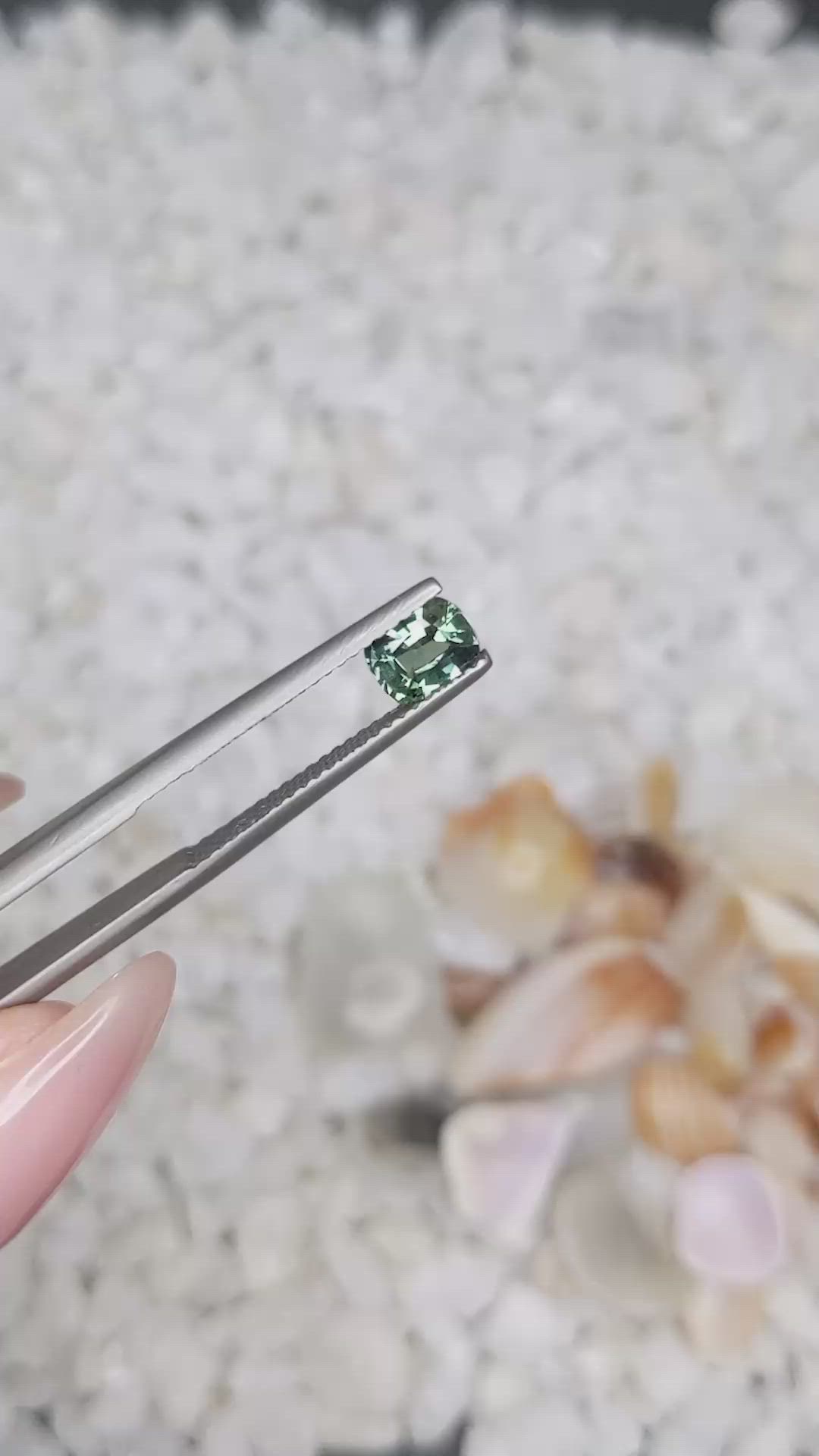 0.83 Ct. Green Sapphire from Madagascar Size Video