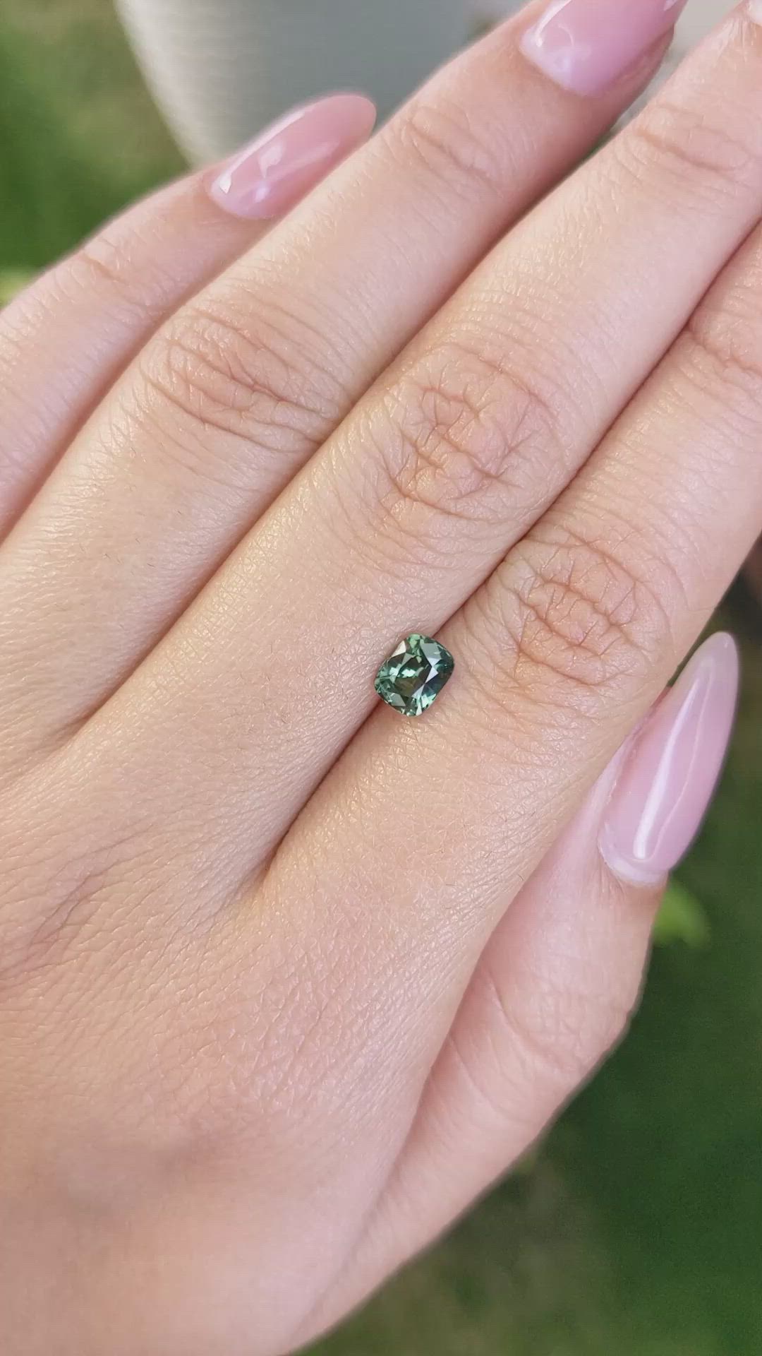 0.83 Ct. Green Sapphire from Madagascar Size Video