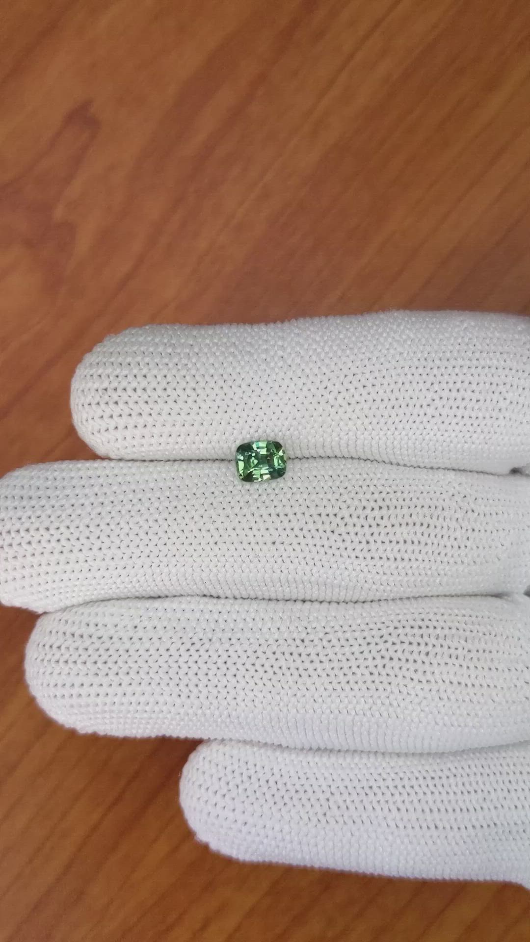 0.83 Ct. Green Sapphire from Madagascar Size Video