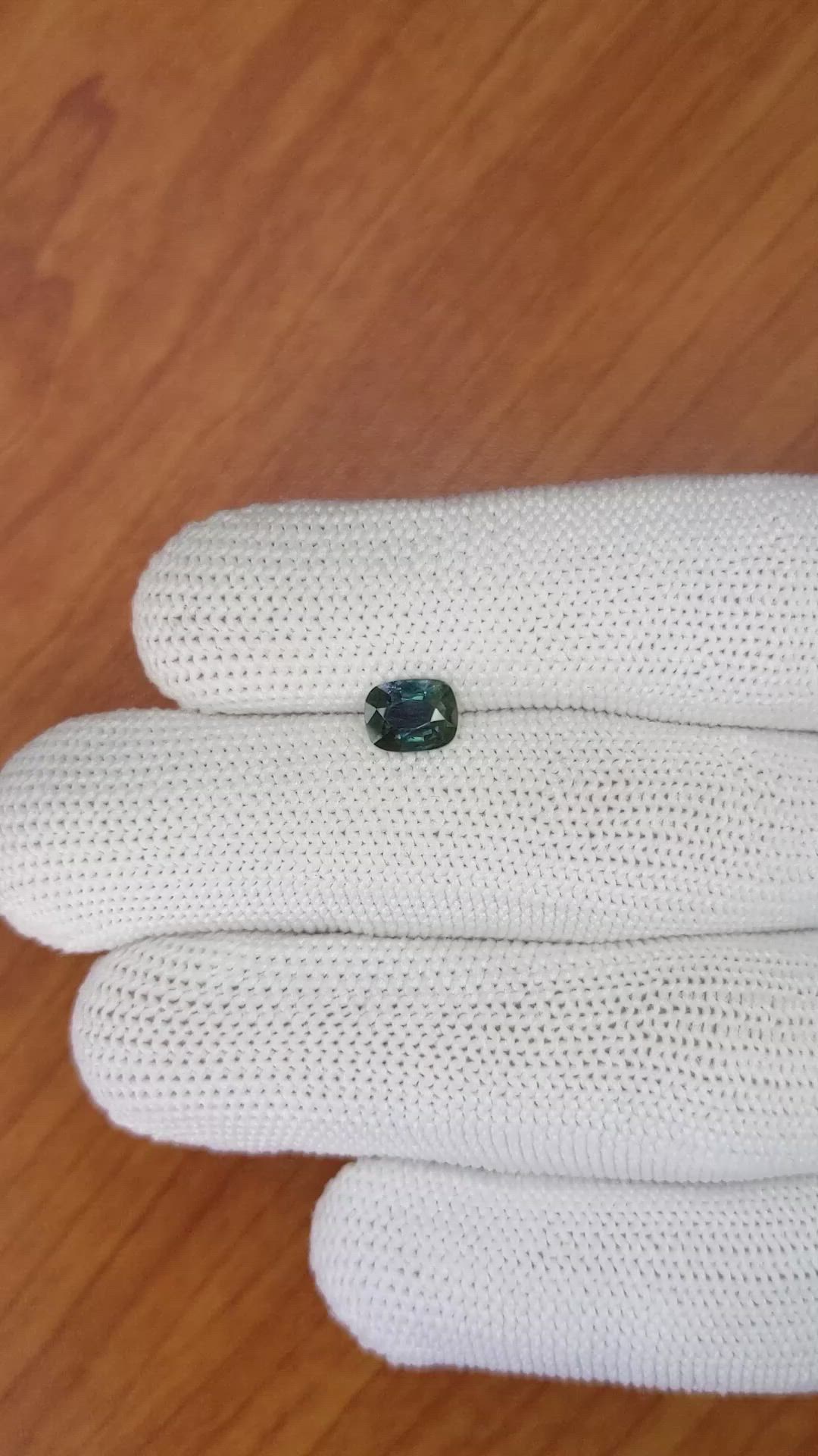 1.03 Ct. Bluish Green Sapphire from Madagascar Size Video
