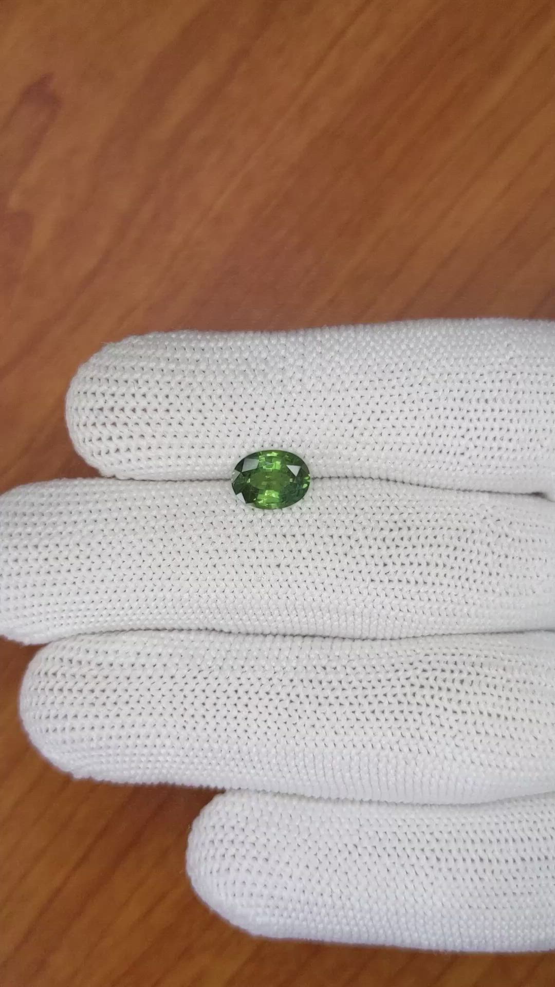 1.52 Ct. Green Sapphire from Madagascar Size Video