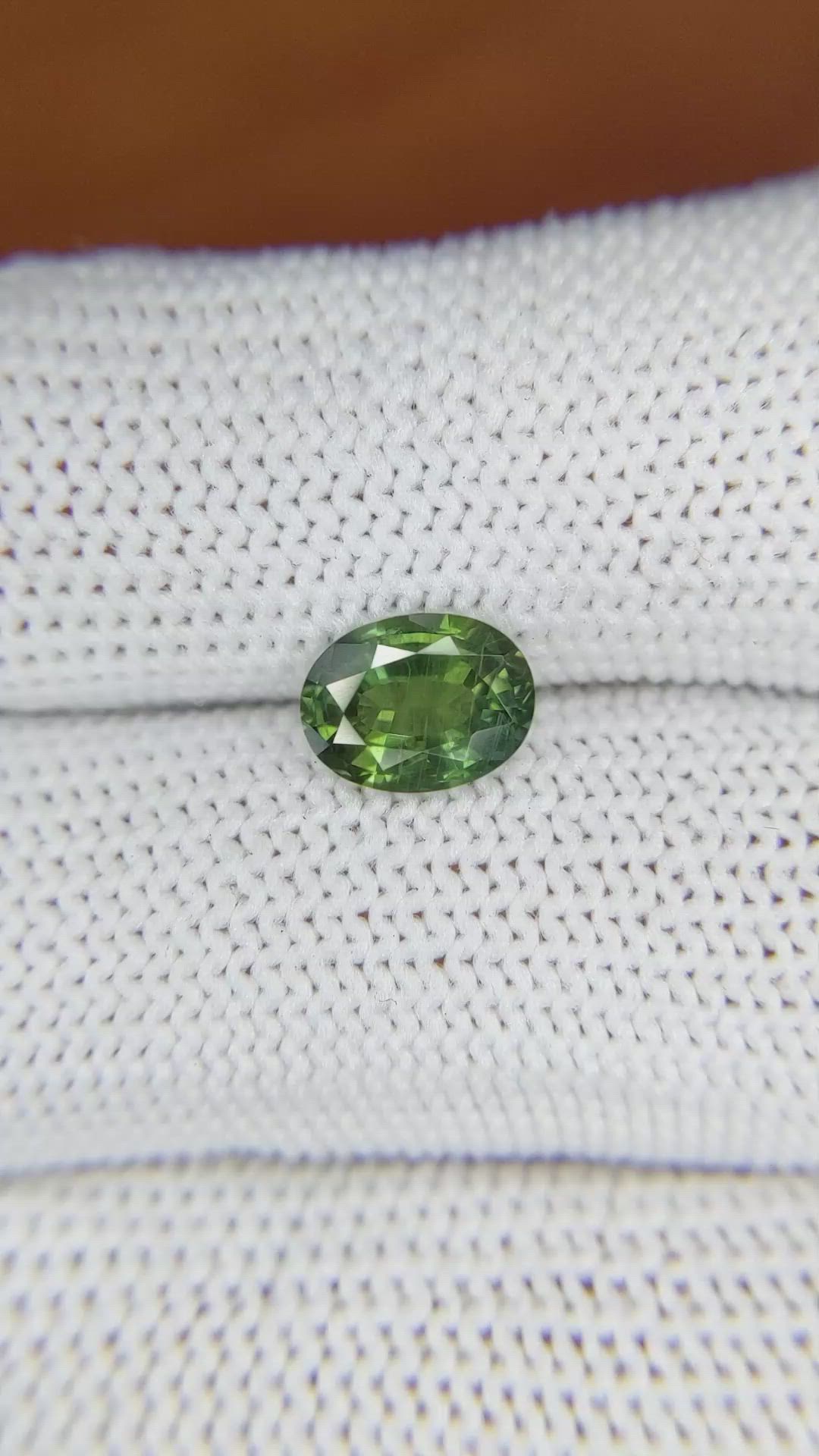 1.52 Ct. Green Sapphire from Madagascar Size Video