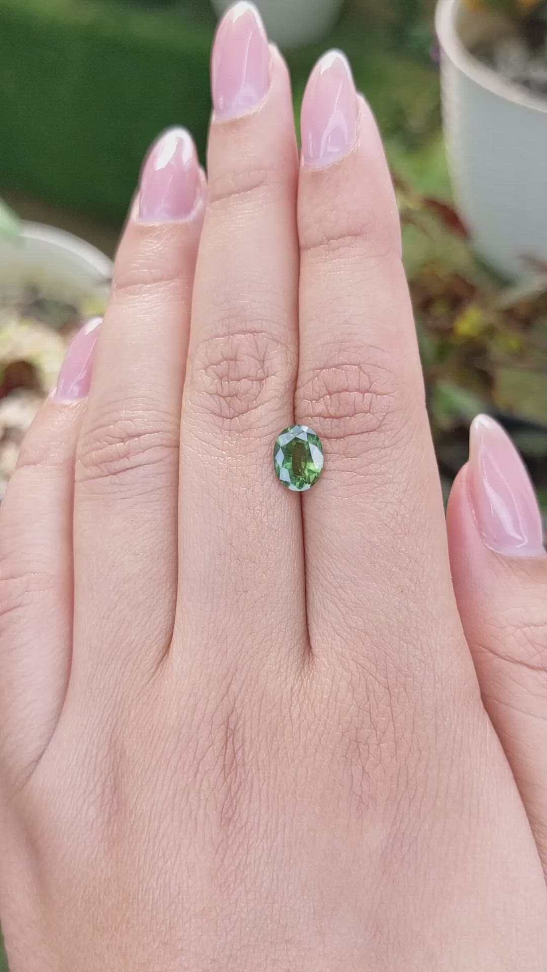 1.52 Ct. Green Sapphire from Madagascar Size Video
