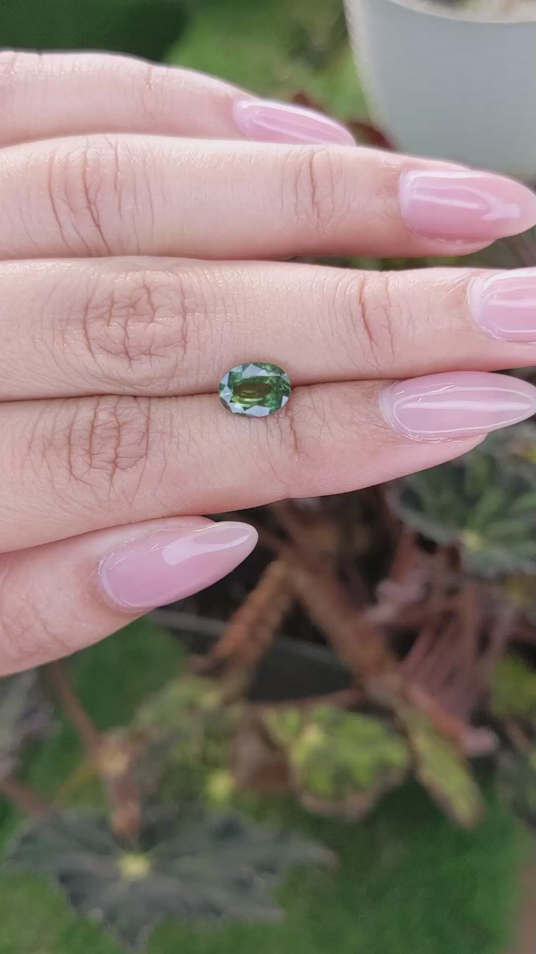 1.52 Ct. Green Sapphire from Madagascar Size Video