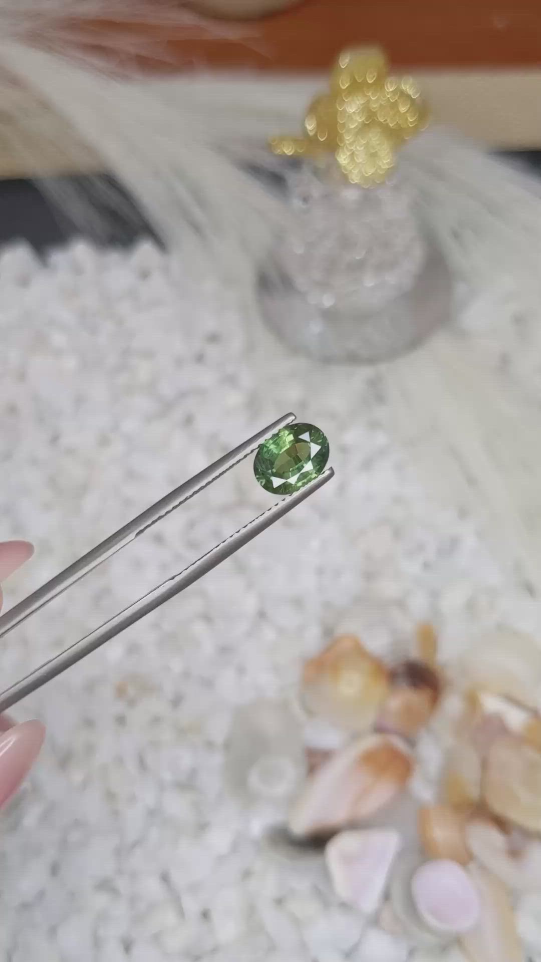 1.52 Ct. Green Sapphire from Madagascar Size Video