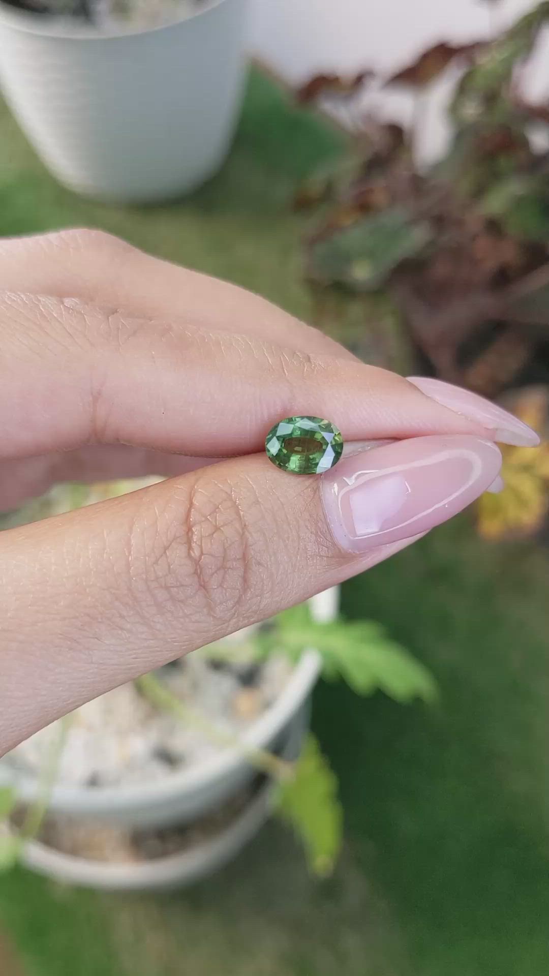 1.52 Ct. Green Sapphire from Madagascar Size Video
