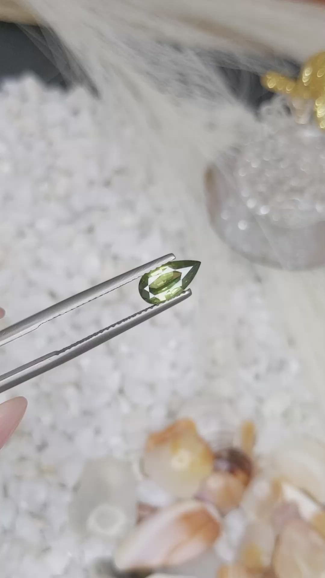 1.10 Ct. Green Sapphire from Madagascar Size Video