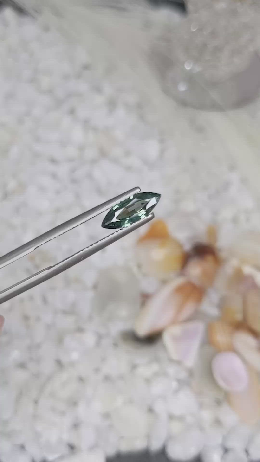 0.89 Ct. Green Sapphire from Madagascar Size Video