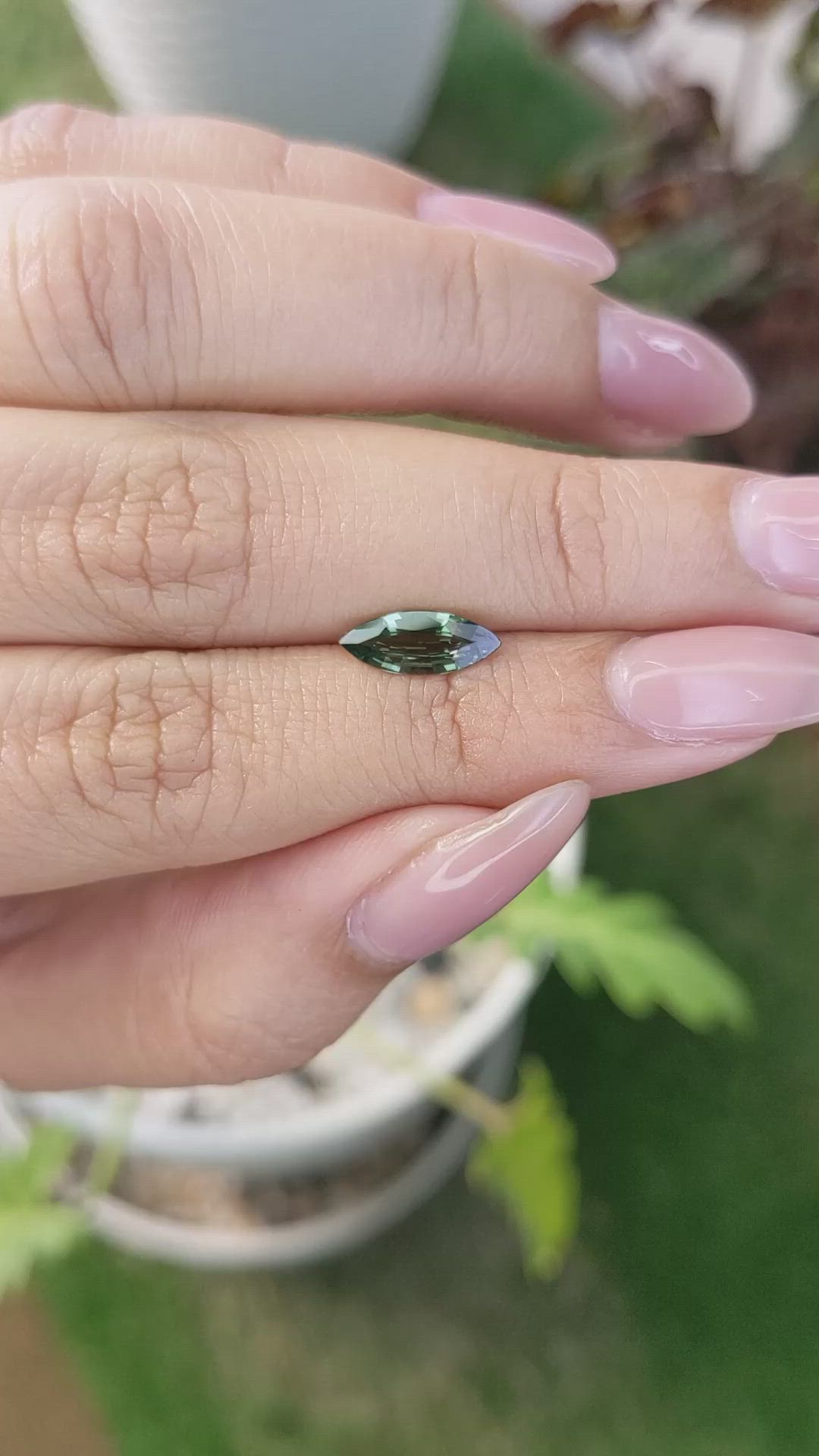 0.89 Ct. Green Sapphire from Madagascar Size Video