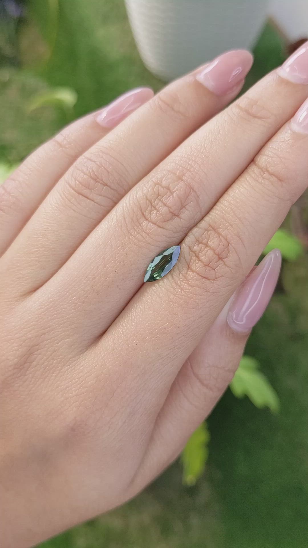 0.89 Ct. Green Sapphire from Madagascar Size Video