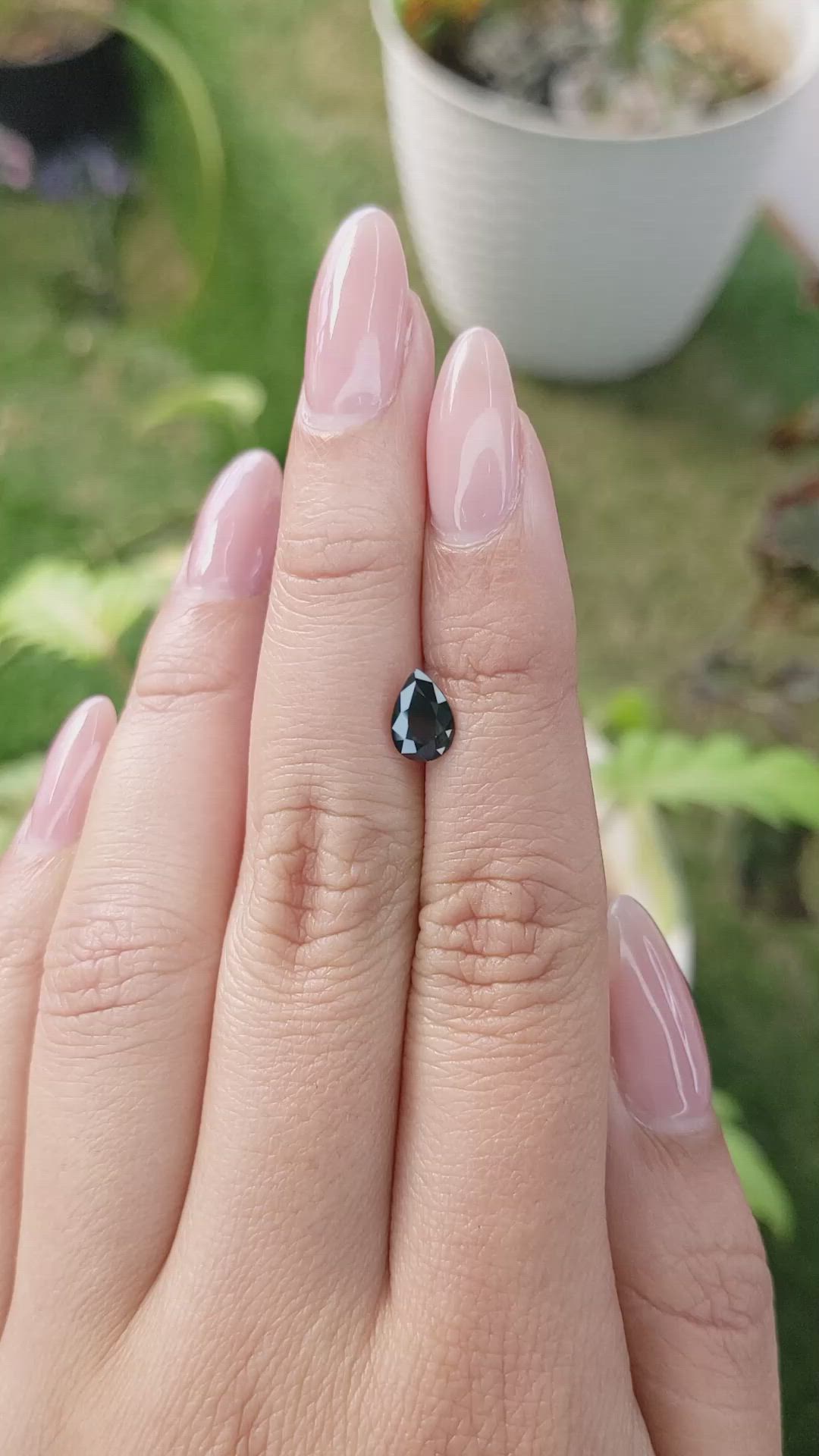 1.31 Ct. Bluish Green Sapphire from Madagascar Size Video