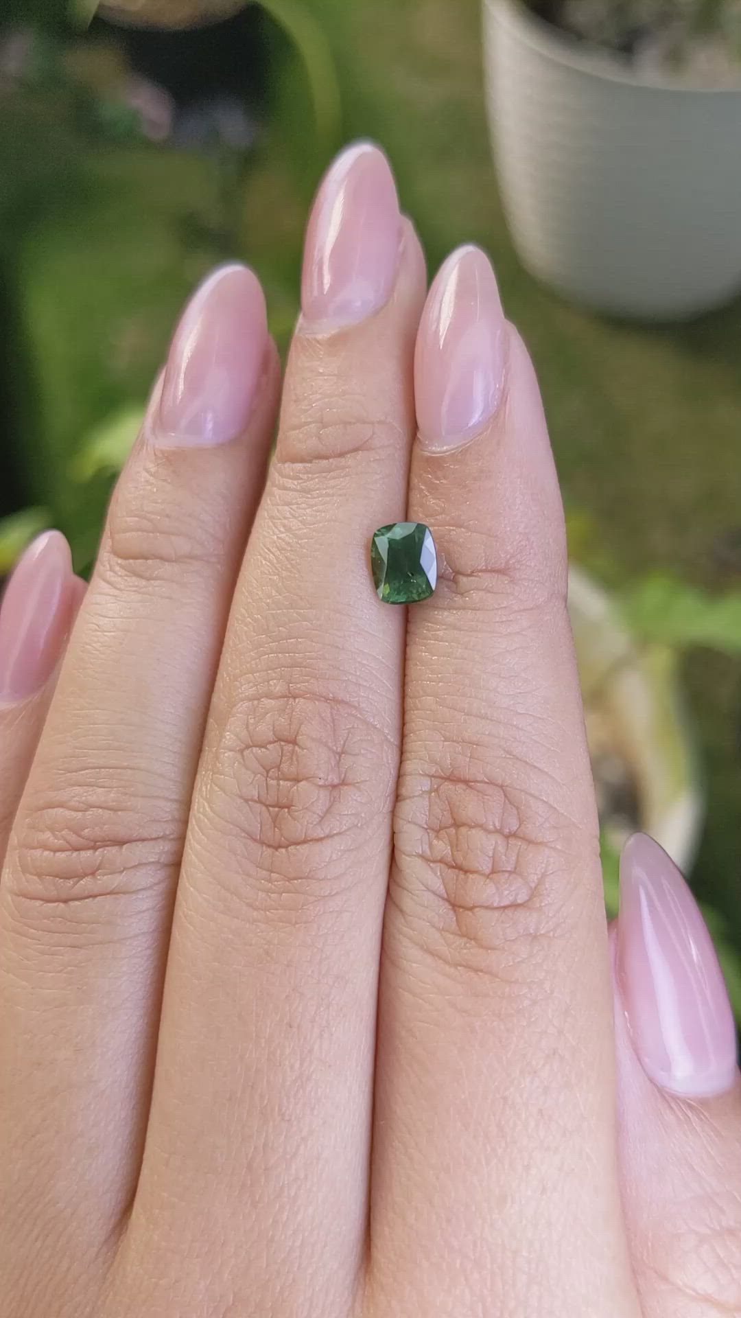 1.24 Ct. Green Sapphire from Madagascar Size Video