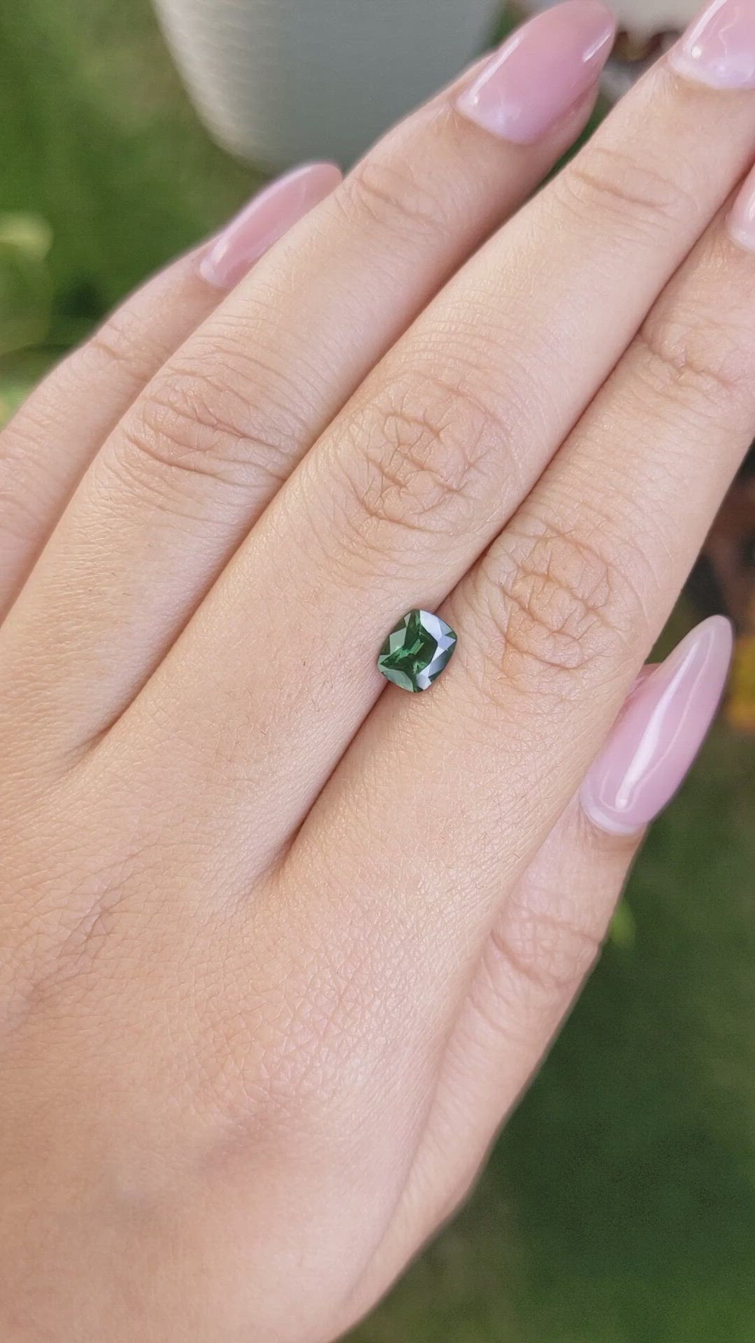 1.24 Ct. Green Sapphire from Madagascar Size Video