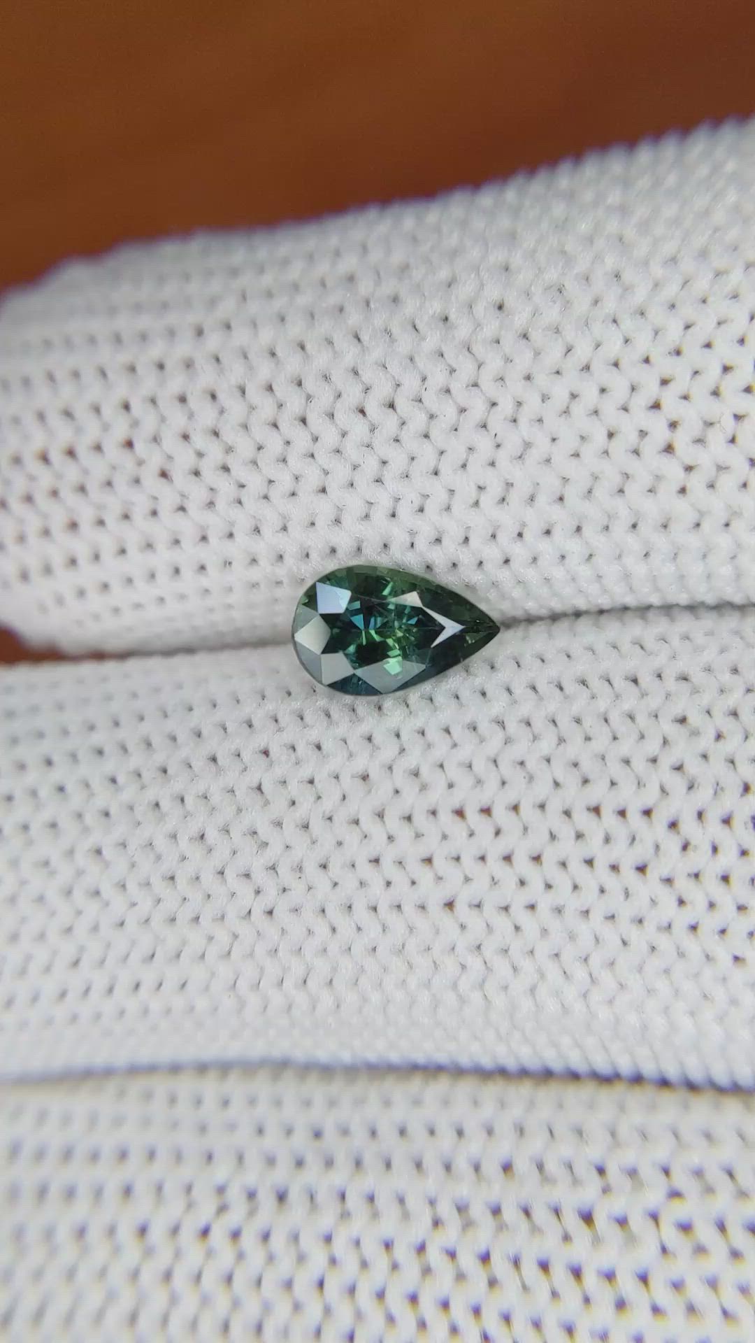 1.02 Ct. Bluish Green Sapphire from Madagascar Size Video