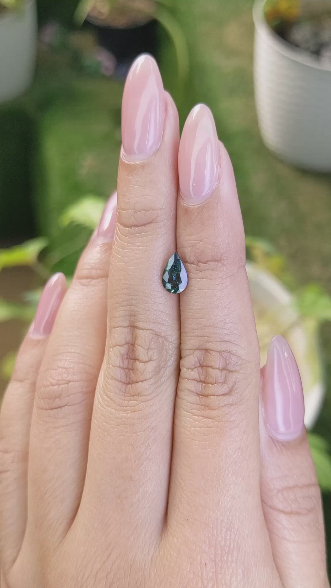 1.02 Ct. Bluish Green Sapphire from Madagascar Size Video
