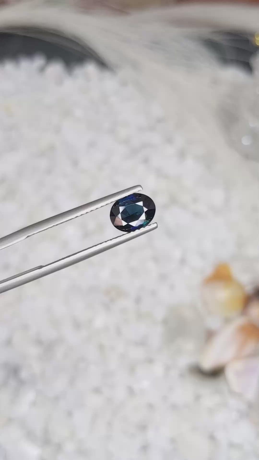 1.26 Ct. Greenish Blue Sapphire from Madagascar Size Video