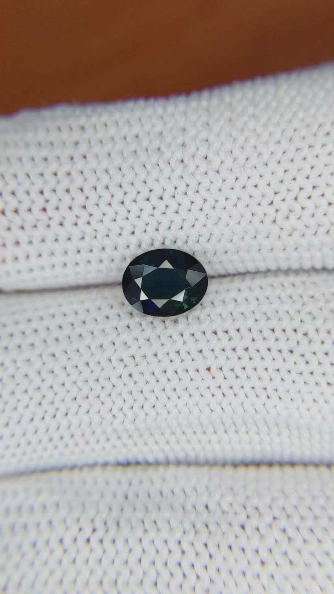 1.26 Ct. Greenish Blue Sapphire from Madagascar Size Video
