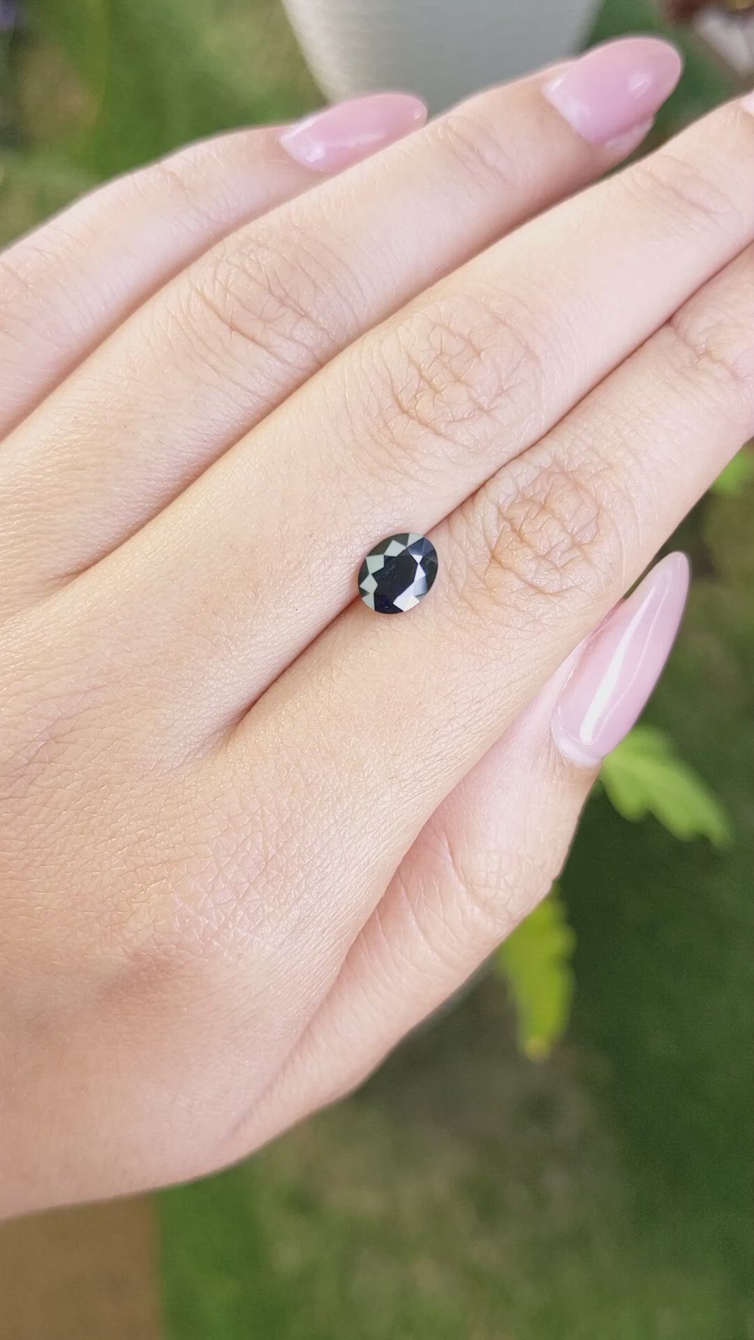 1.26 Ct. Greenish Blue Sapphire from Madagascar Size Video